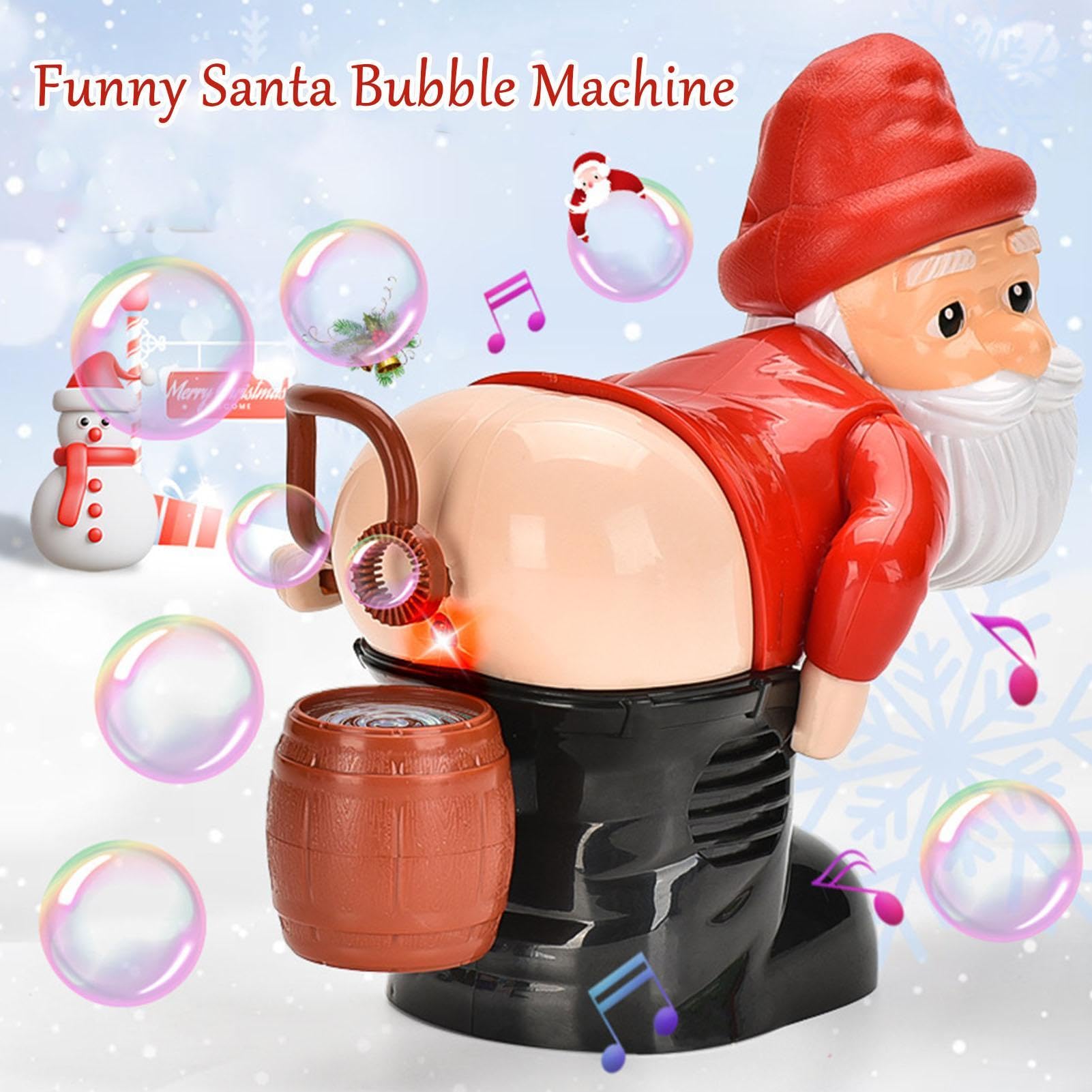 Machine À Bulles Automatique – Machine À Bulles Lumineuse En Forme De Père Noël | Souffleur À Bulles À Piles Avec Son | Machine À Bulles Électrique Portative Pour