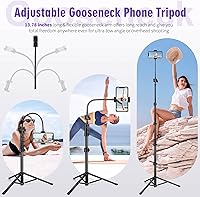 Vista 2 de Trípode para teléfono de 80 pulgadas, trípode selfie para celular, trípodes de aluminio para video, foto, vlog, trípodes de viaje con soporte