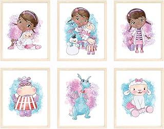Nistio® Doc McStuffins Wall Art Posters, McStuffins Wall Prints, McStuffins Prints for Girls Bedroom, Set of 6, 8x10 inches (Unframed)