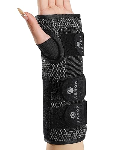 ABYON Muñequera para túnel carpiano, soporte nocturno, estabilizador de muñeca de compresión ajustable para tendinitis, artritis, esguinces, soporte