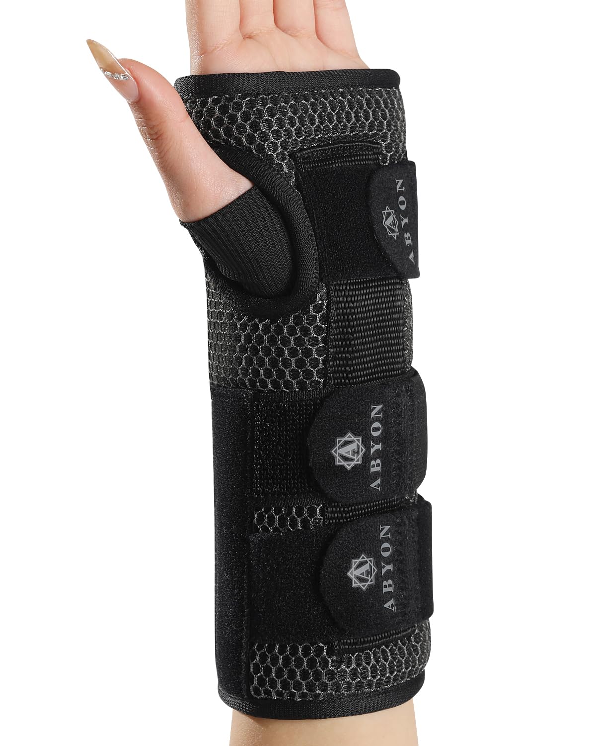 ABYON Carpal Tunnel Wrist Brace Night Support Wrist Splint for Pain Relief Tendonitis Arthritis Sprains Lightweight Breathable Padded