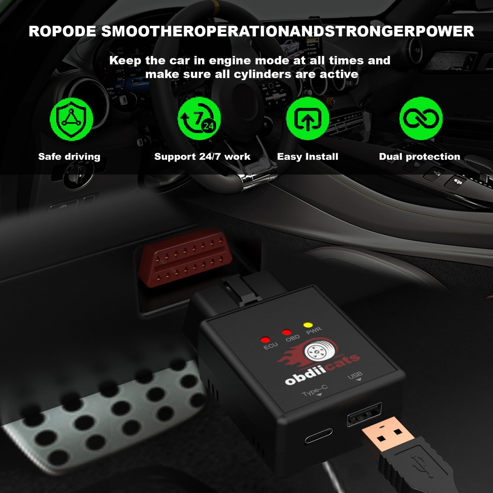 Booster per veicoli migliora la potenza dei cavalli, migliora l'accelerazione e riduce il consumo di carburante, con il chip tuning dell'unità di controllo del motore