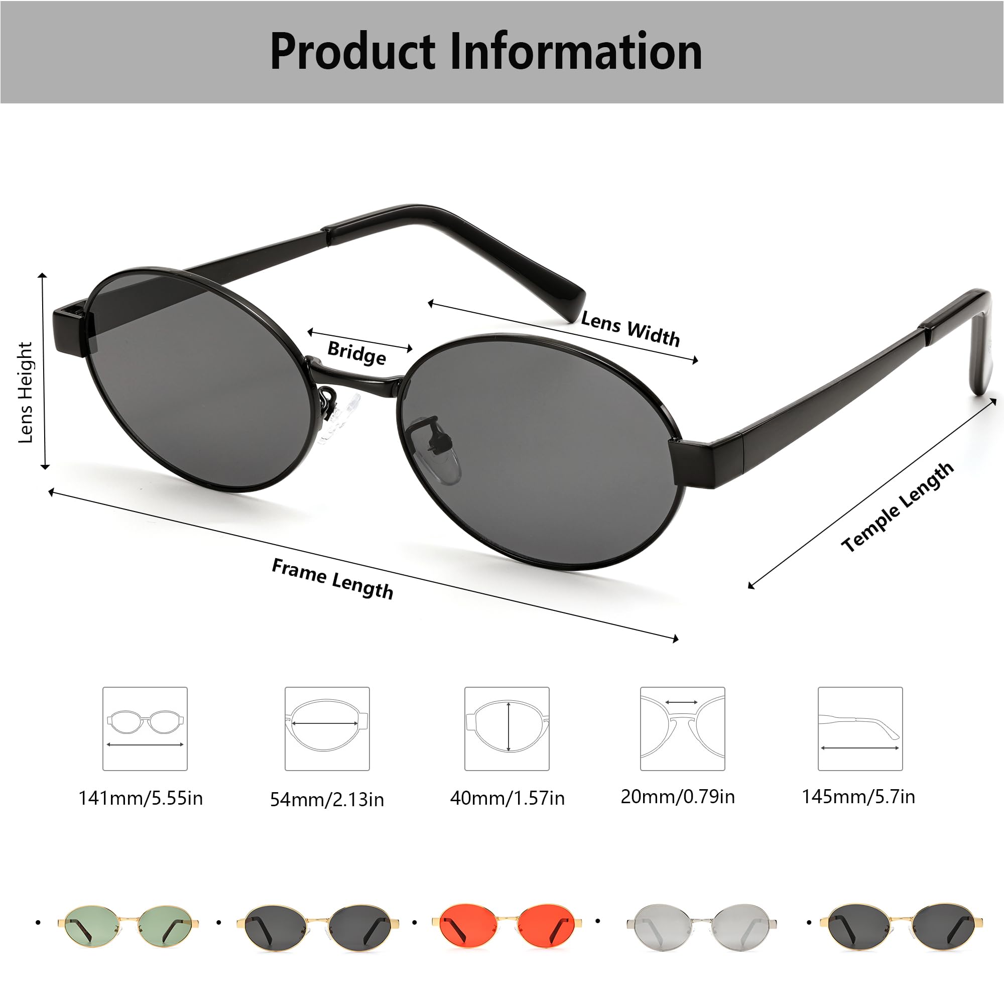 Gafas de sol ovaladas retro para mujeres y hombres, protección UV400, estilo moderno