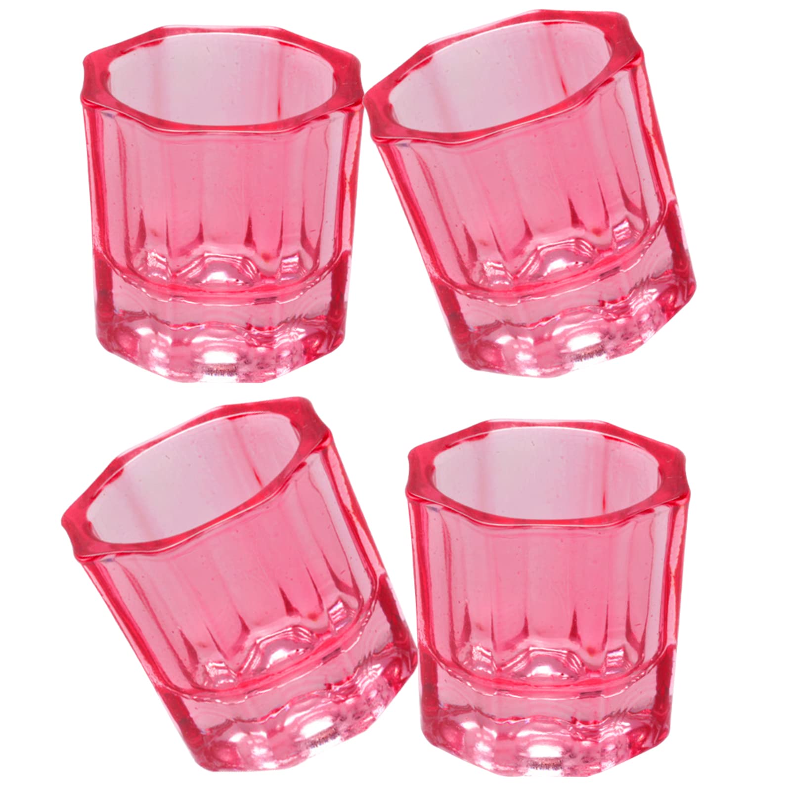 4 PCS Nail Art Acrylic Liquid Powder Dappen Dish Glass Liquid Holder Glass Bowl Crystal Cup Nail Supplies