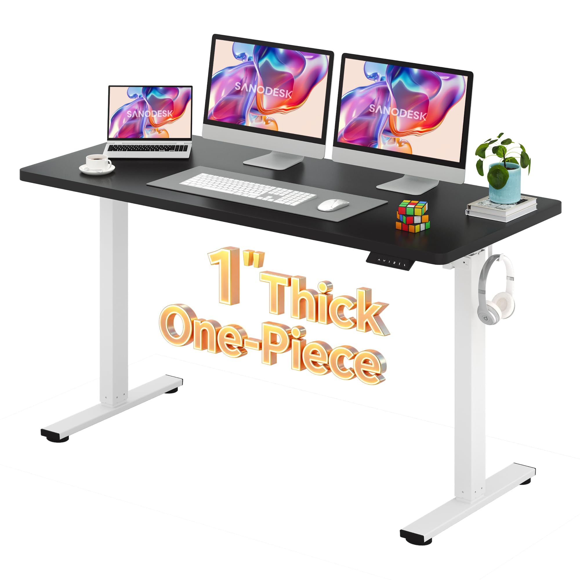 SANODESK One-Piece 1'' Thick Height Adjustable Standing Desk 60''x24''
