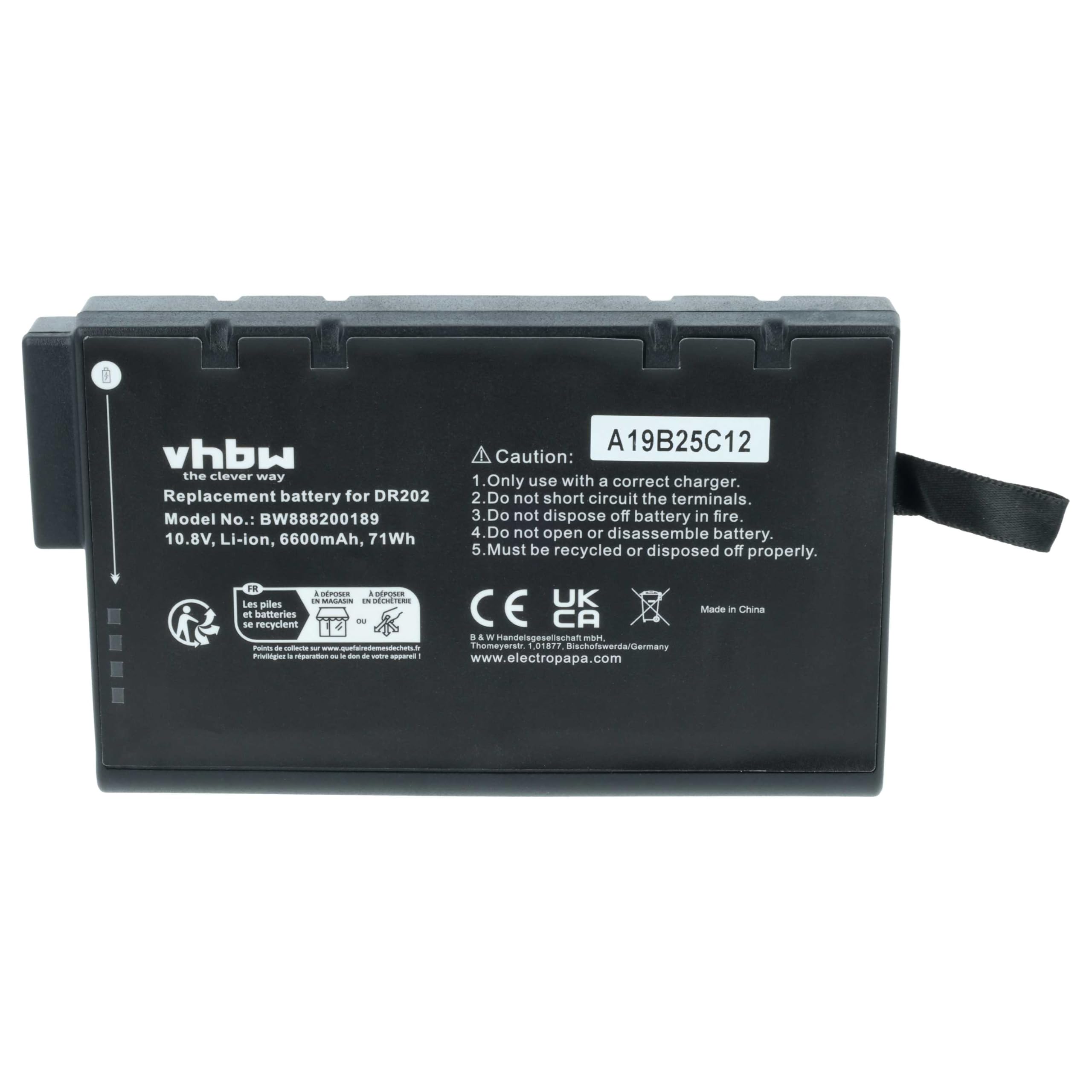 vhbw batteria compatibile con Duracell DR-202 notebook (6600mAh, 10,8V, Li-Ion)