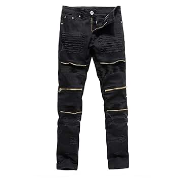 パンツ half docking damage black denim pants Half-docked, damaged black denim pants.
