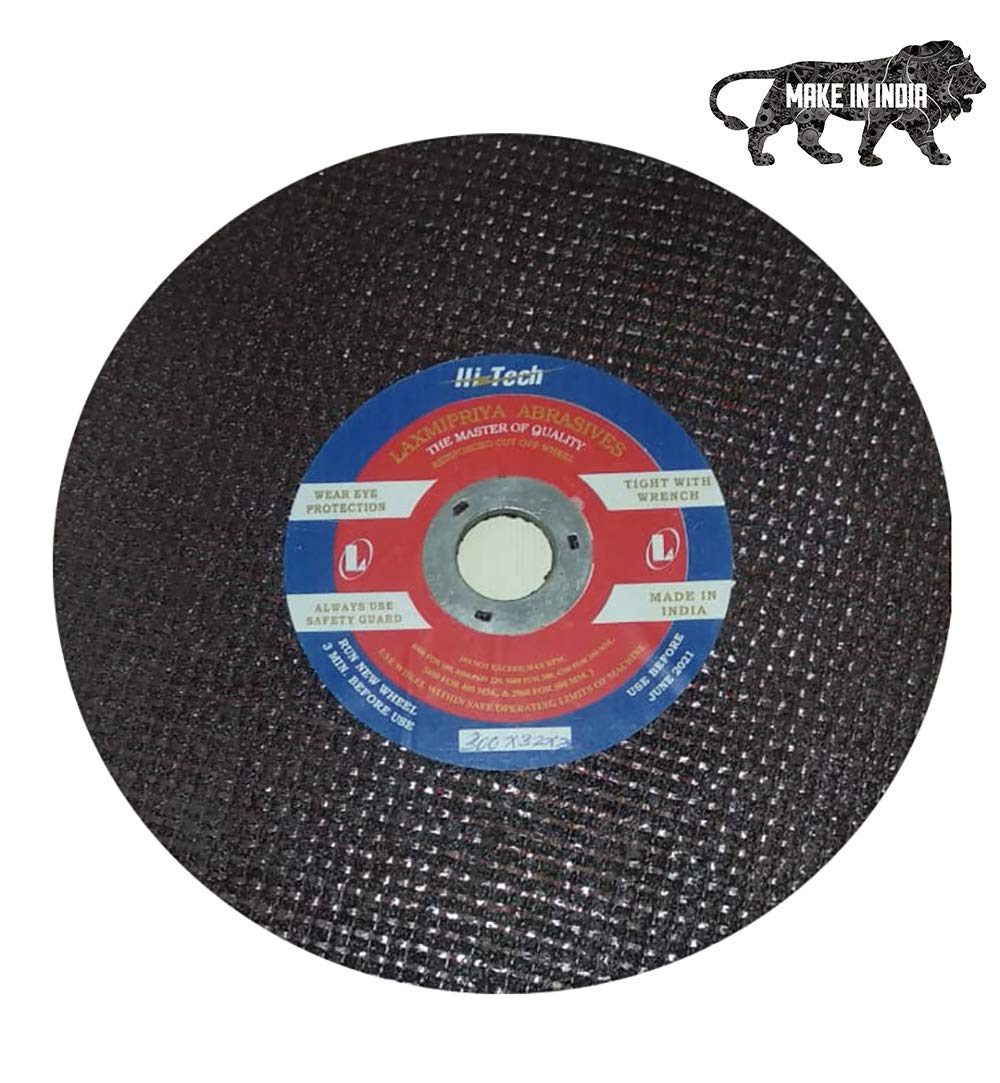 Hi-Tech Premium Grade 14 inch Chop Saw wheel (355x3.2x25.4) with double net for Heavy Duty cutting of metals/Mild Steel, Stainless Steel, Copper, Brass and their structural products (5) (B08M64ZZSY) Amazon Price History, Amazon Price Tracker