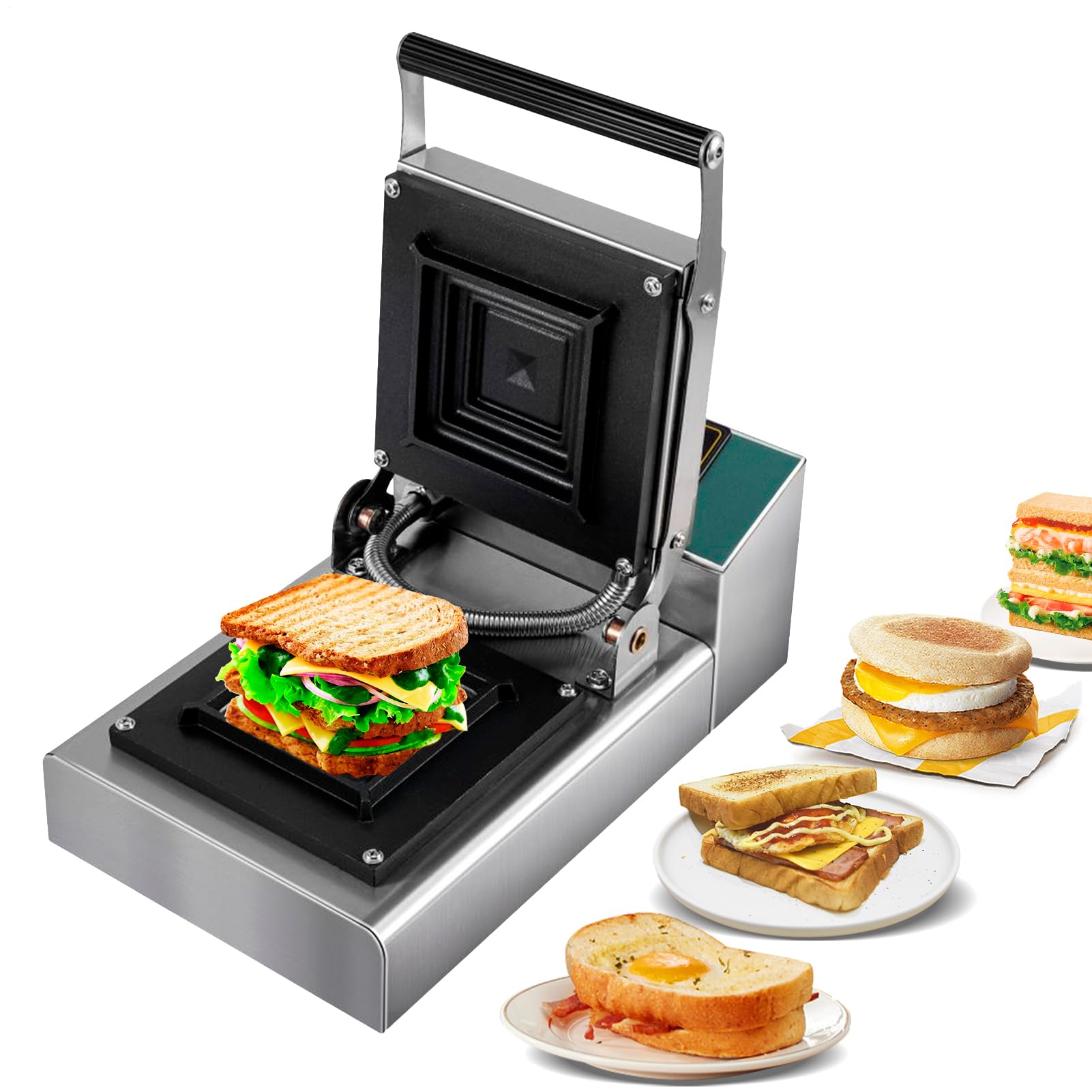 Grilled Sandwich Maker | Toaster Grill with Indicator Lights - Non-Stick 1000W Hot Sandwich Maker Press for Grilled Cheese Snacks