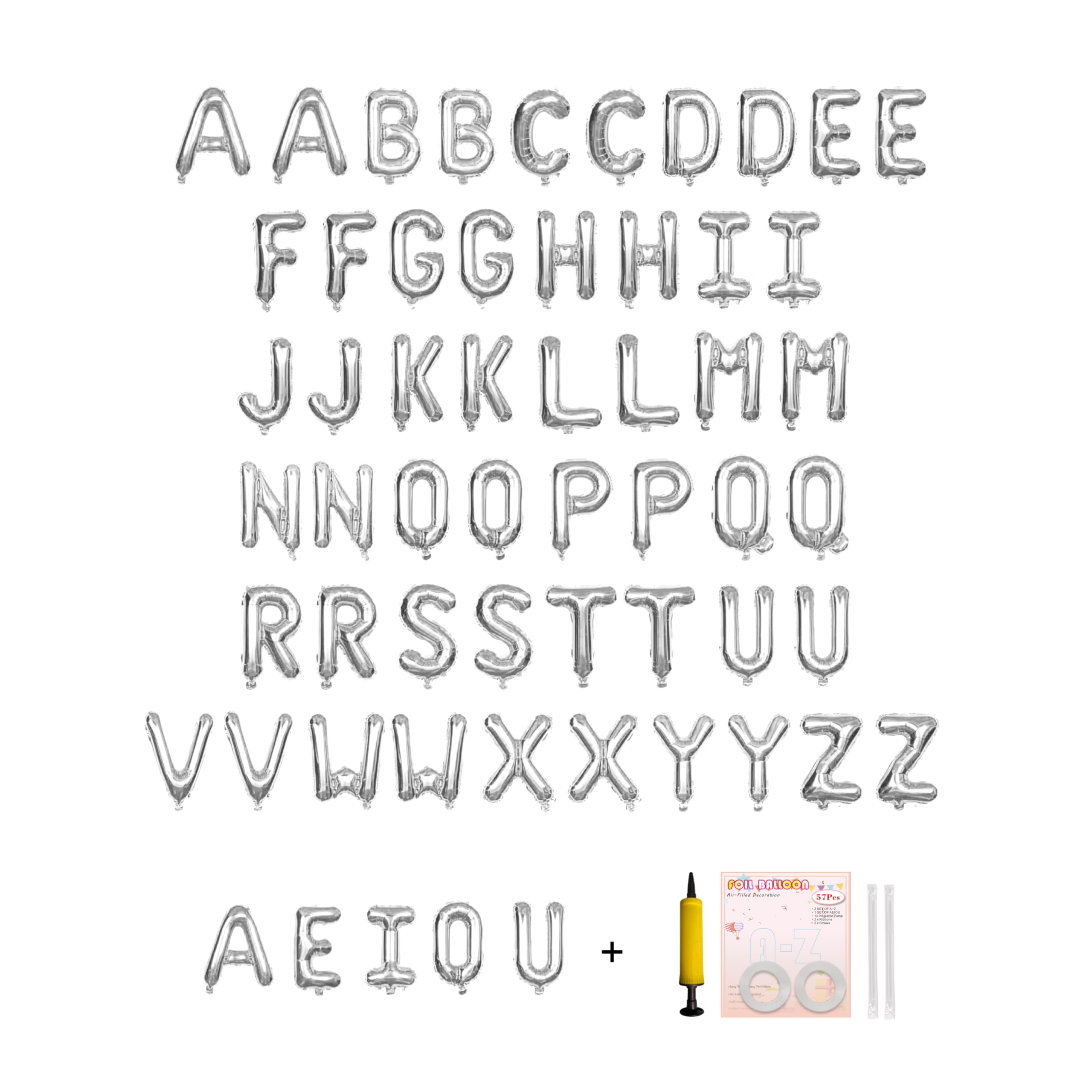 Photo 1 of Jolixiraz 58 PCS Letter Balloons (Silver)