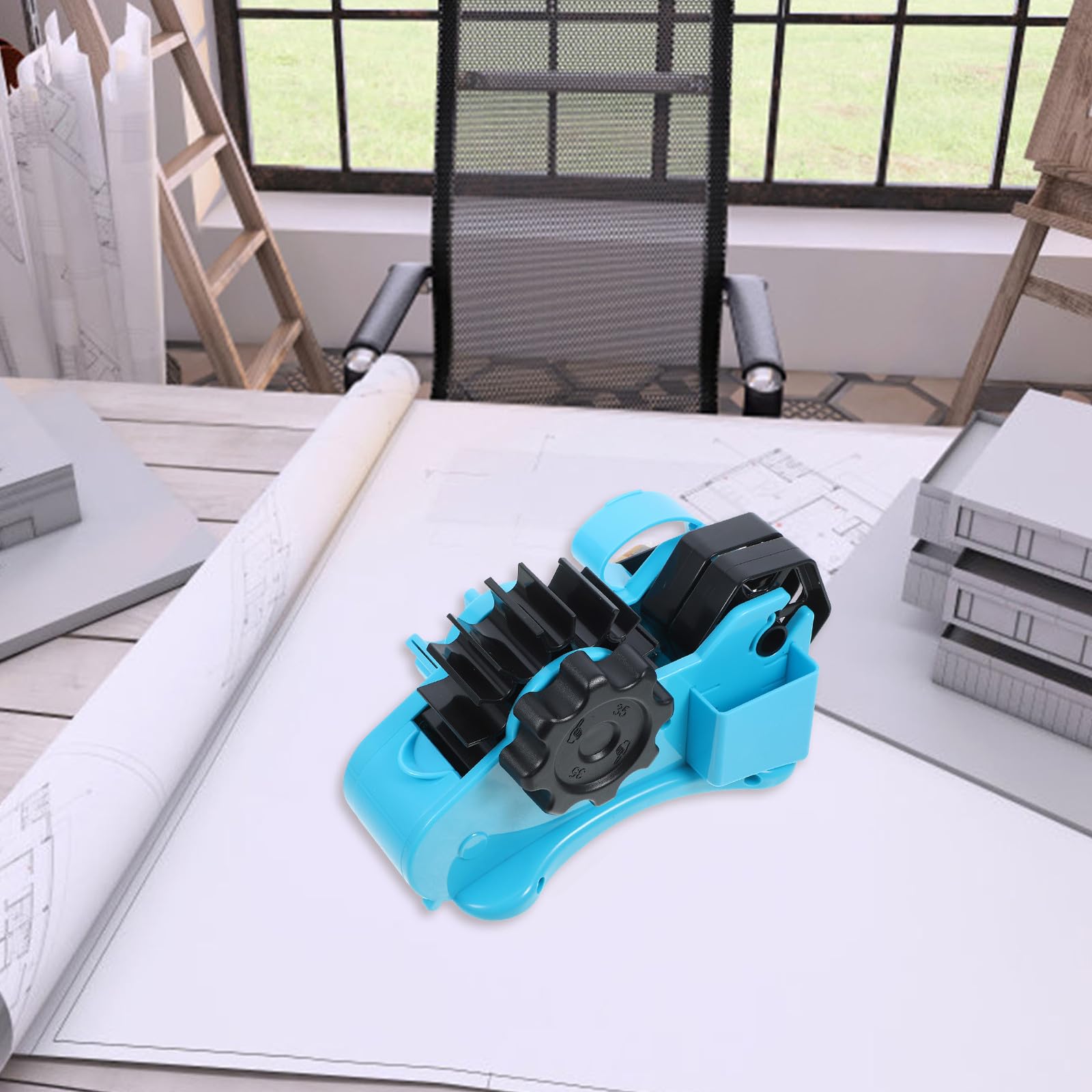 Dispenser Nastro Adesivo Taglierina per Imballaggio e Nastro Ufficio Blu Design Compatto e Pratico per Casa e Studio Multifunzione