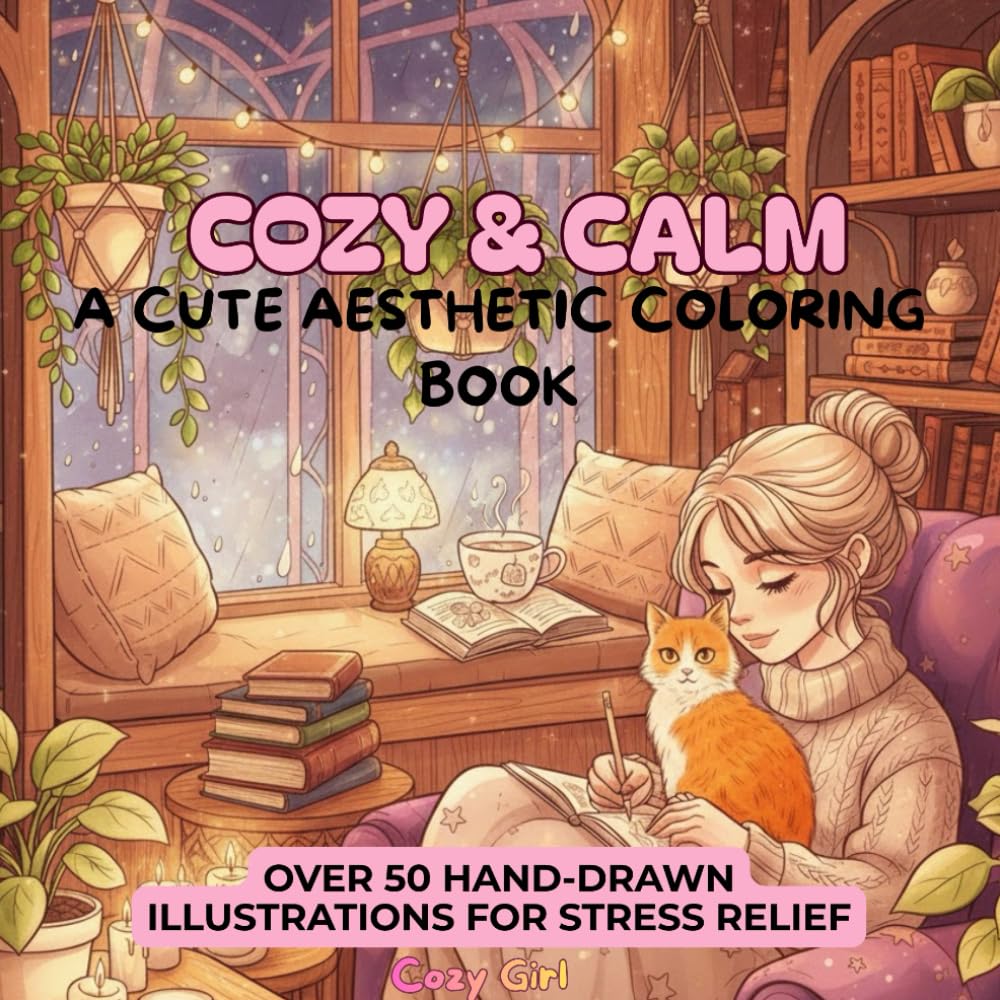 Cozy Aesthetic Life: Cute & Relaxing Coloring Book for Adults and Teens