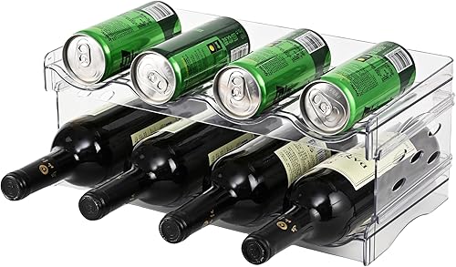 Organizador de botellas de agua, paquete de 2 soportes para botellas de agua para cocina, refrigerador, organización y almacenamiento, organizador