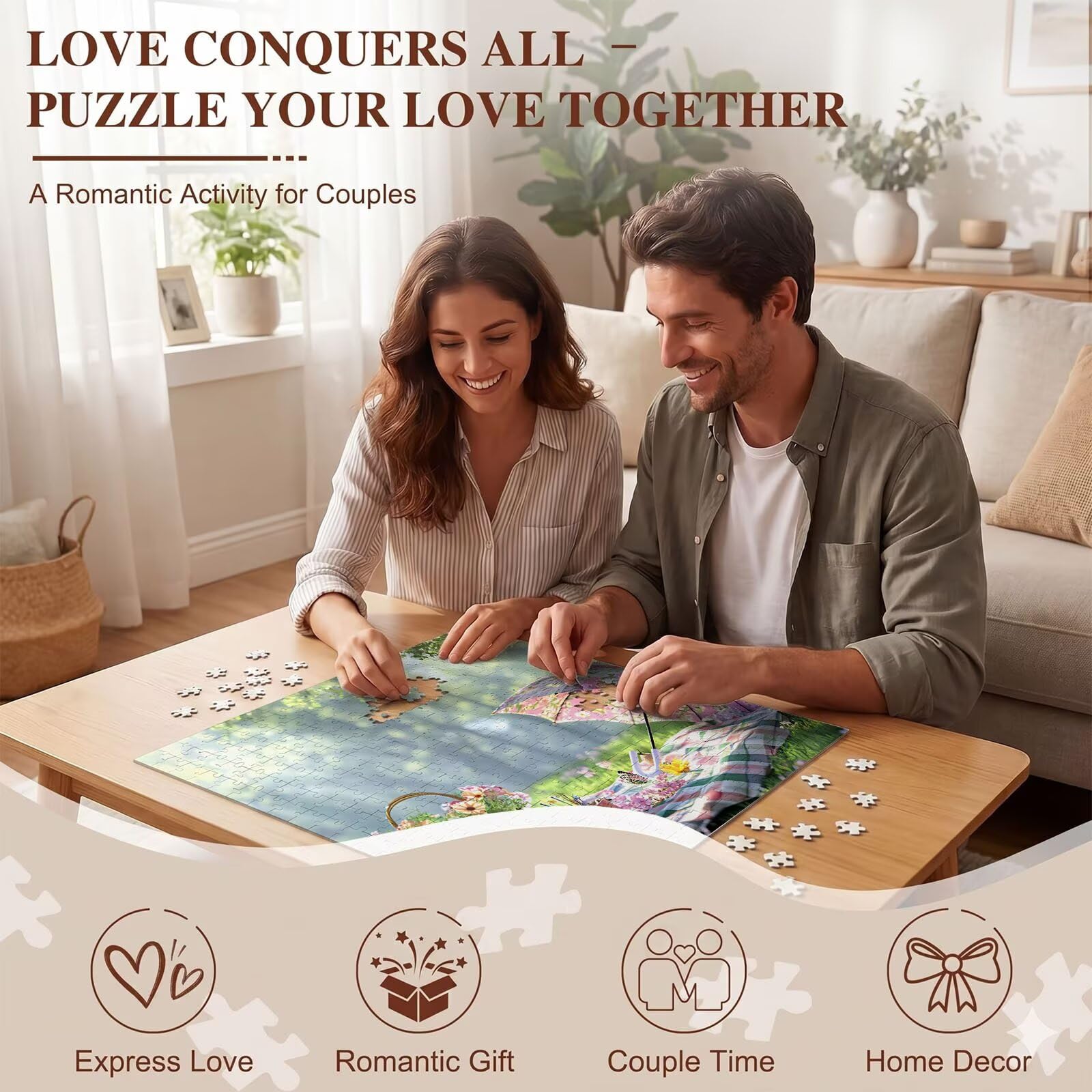 Puzzle 5000 Pezzi Classici, Puzzle foresta fiore 156 x 105 cm, Gioco Educativo e Antistress in Legno con Poster Incluso, Ttività DIY per Famiglia, Regalo per Appassionati, Decor Parete Casa, f0-855