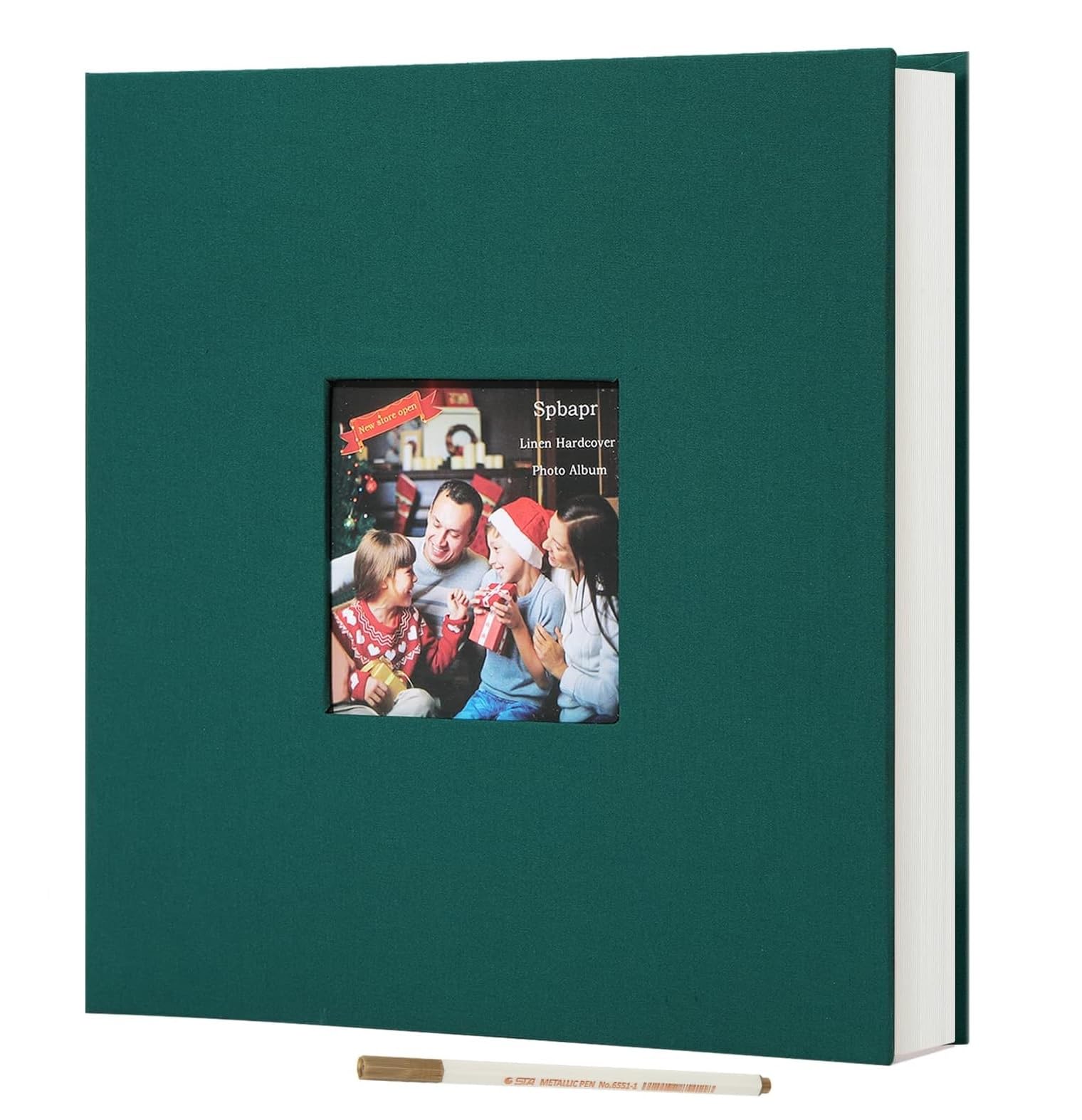 Amazon Brand – Umi Self Adhesive Photo Album Scrapbook Album 20 Sheets/40 Double Sided Pages DIY Photo Album For Family Portraits Wedding Anniversary Birthday Memory Book (Dark Green)