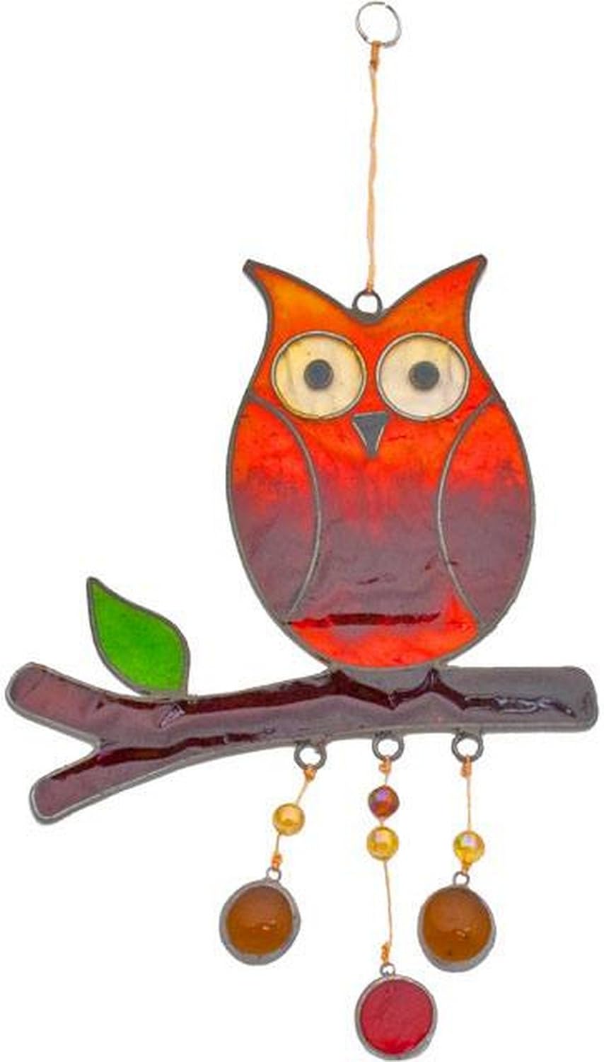 Hanging Owl Sun Catcher Resin Garden Decor Ornament
