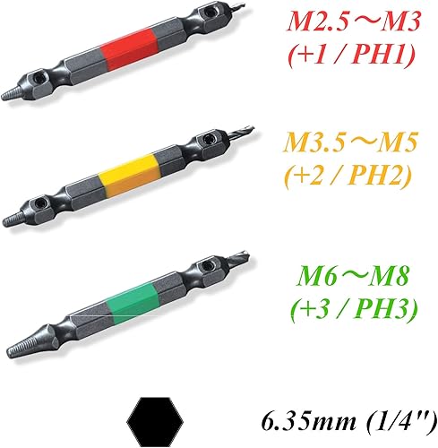 Miniatura 4 de ANEX ANH-S3 Broca de extracción de tornillo, compatible con tornillos de acero inoxidable, M2.5-8, estuche incluido, juego de 3, broca DIY