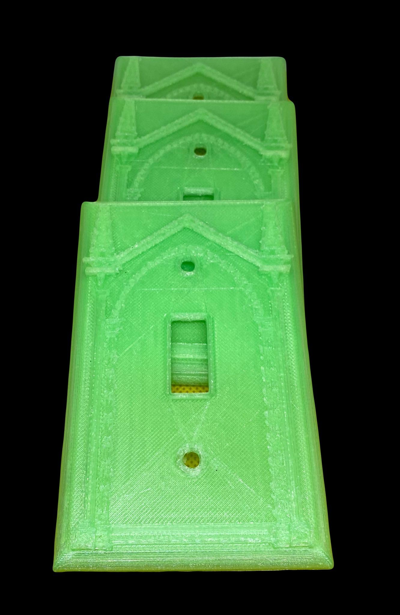 castle design+Light Switch Cover green(3 Pieces) Glow In The Dark +Wall Plate Glow in the Dark,Plastic - Standard Size, Single Toggle switch - 3 Pack