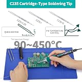 YIHUA 928D-IV Kit de Fer à Souder avec Port Type-C, Chauffage Rapide avec Cartouche C235, Température Réglable de 90~450°C, Protocoles PD/QC/Adaptatifs, Affichage LCD et Couvercle Multifonctionnel - 4
