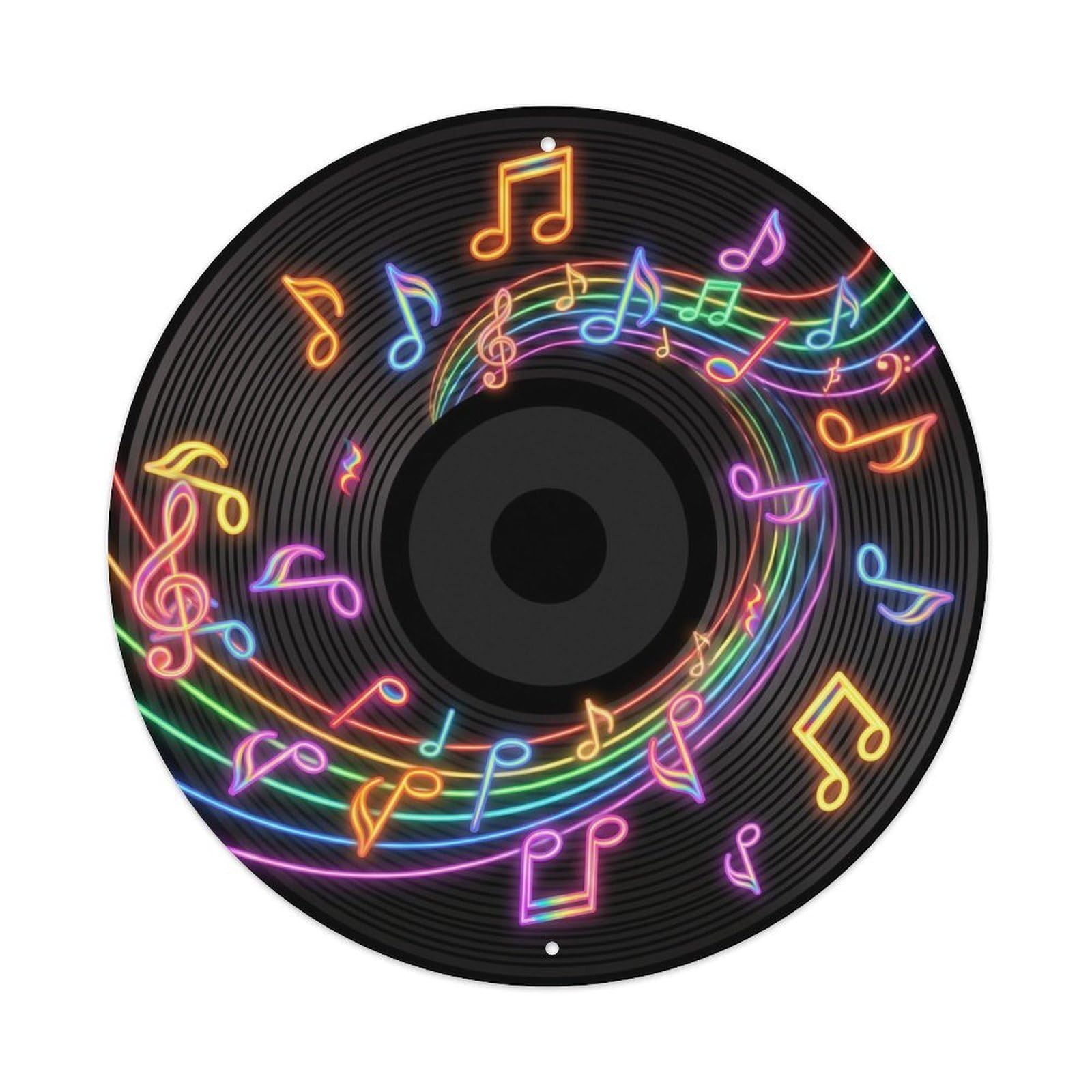 Colorful Music Vinyl Records Flow Rainbow Stream Metal Tin Sign
