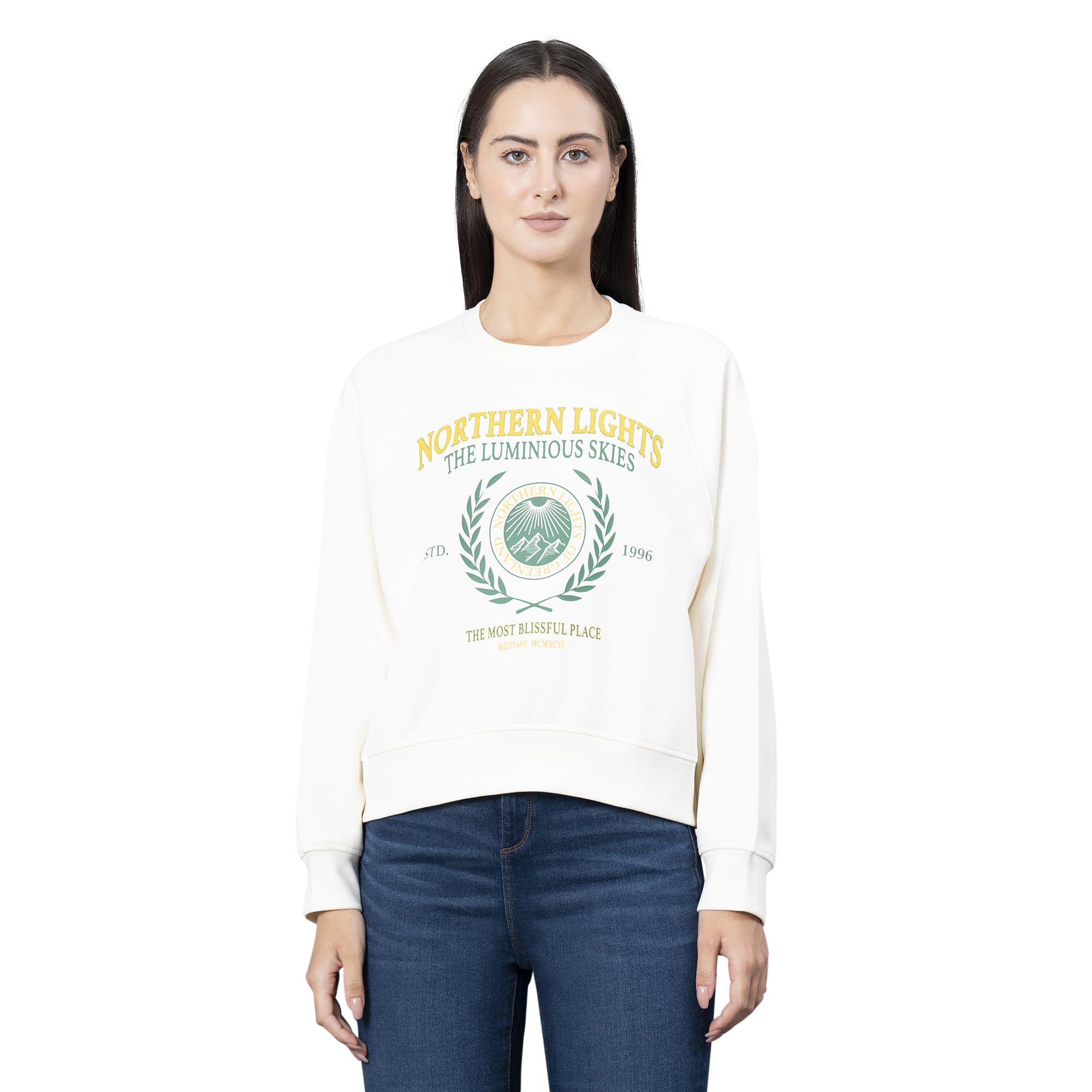 sweatshirts for women in cream solid sweatshirt full sleeve