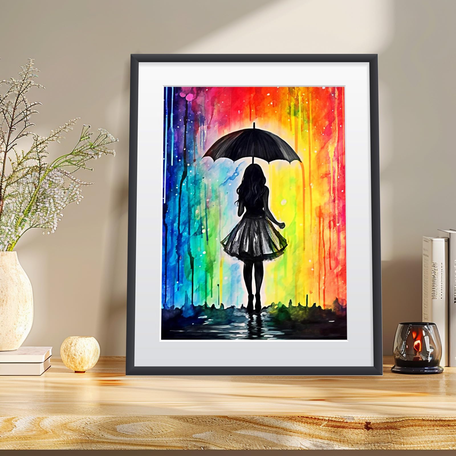 Lxmsja Diamond Painting Adulte, 5D Diamond Painting Loup Aurore