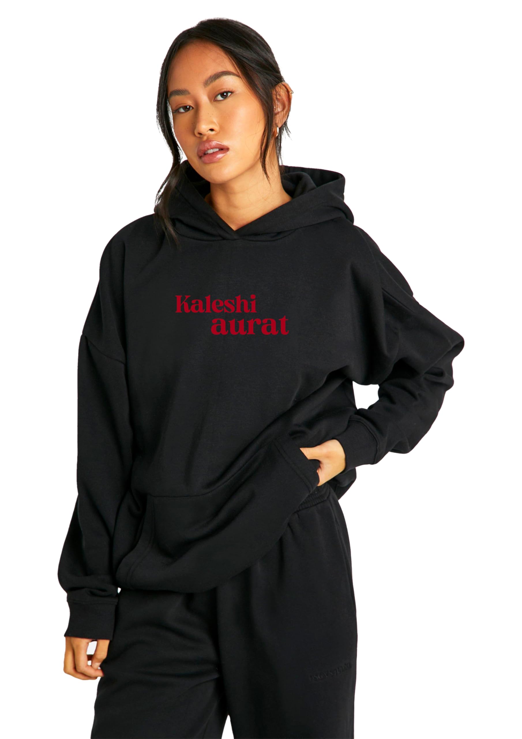 besick Kaleshi Aurat Printed Winter Wear Cotton Oversized Drop Shoulder Hooded Neck Hoodie for Women-picture-21