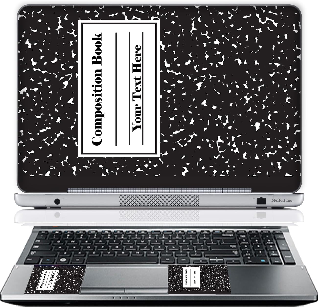Custom Design Laptop Skin Sticker Cover Art Decal with Wrist Pad, Customize Your Text (Any Size, Composition)