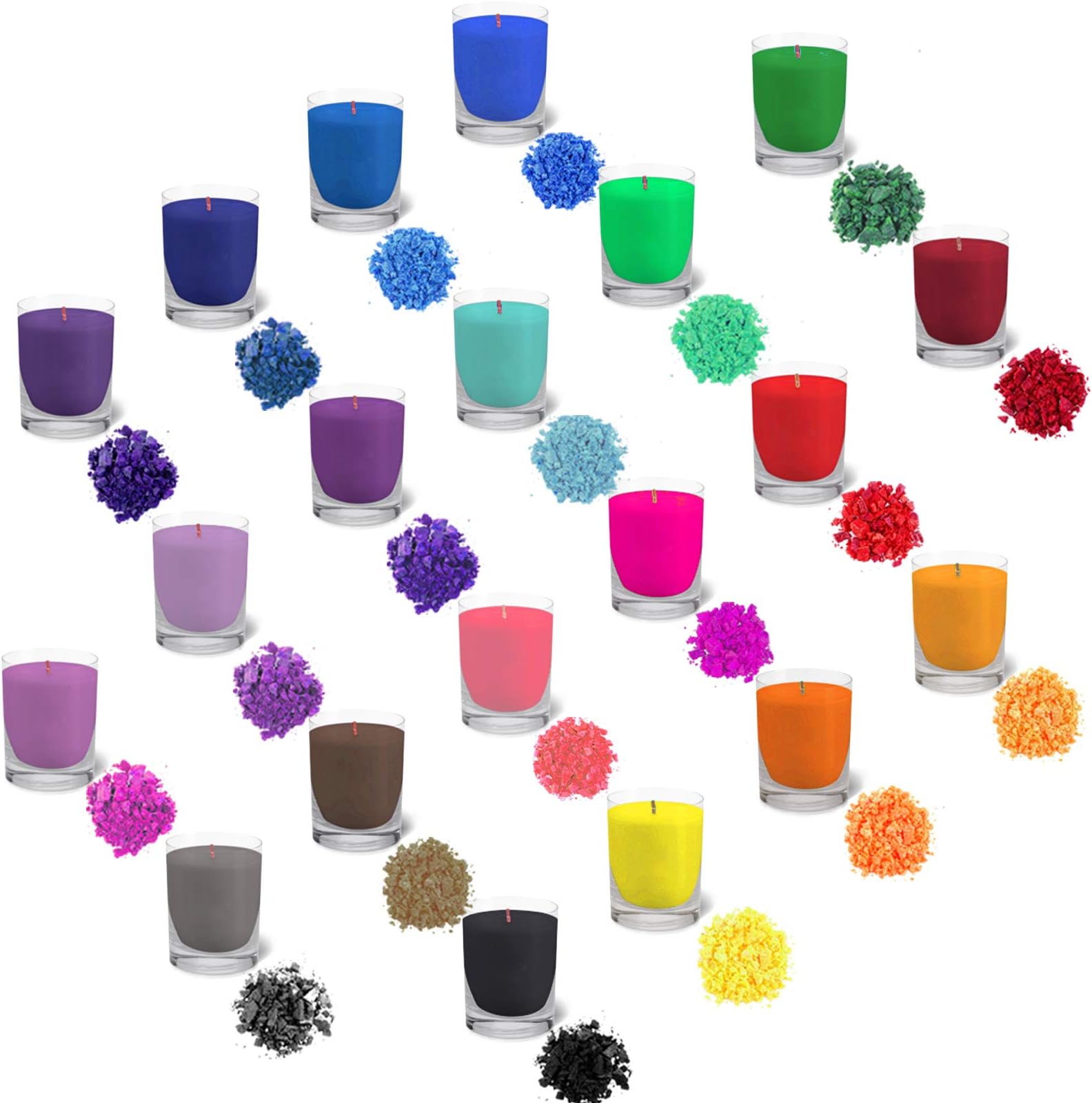 JOELELI DIY Candle Dye Wax Dye Flakes for Making Candles 25 Colours Soy