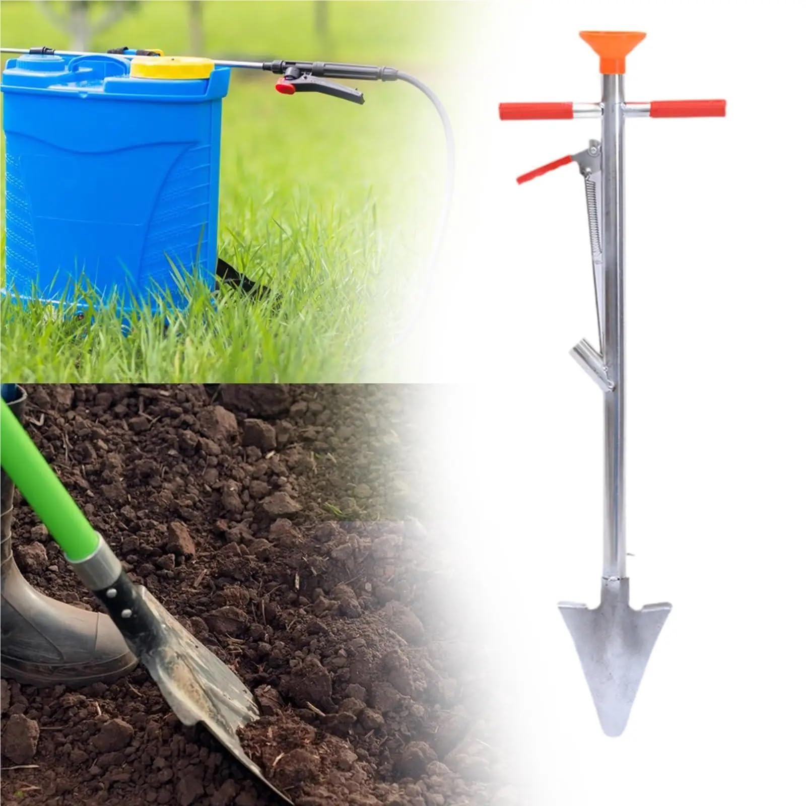 Strumenti per Semina Fertilizzante spruzzatore ferro zaino agricolo fertilizzante mais attrezzo manuale giardinaggio per alberi da frutto fattoria giardino Strumenti Agricoli(Without backpack)