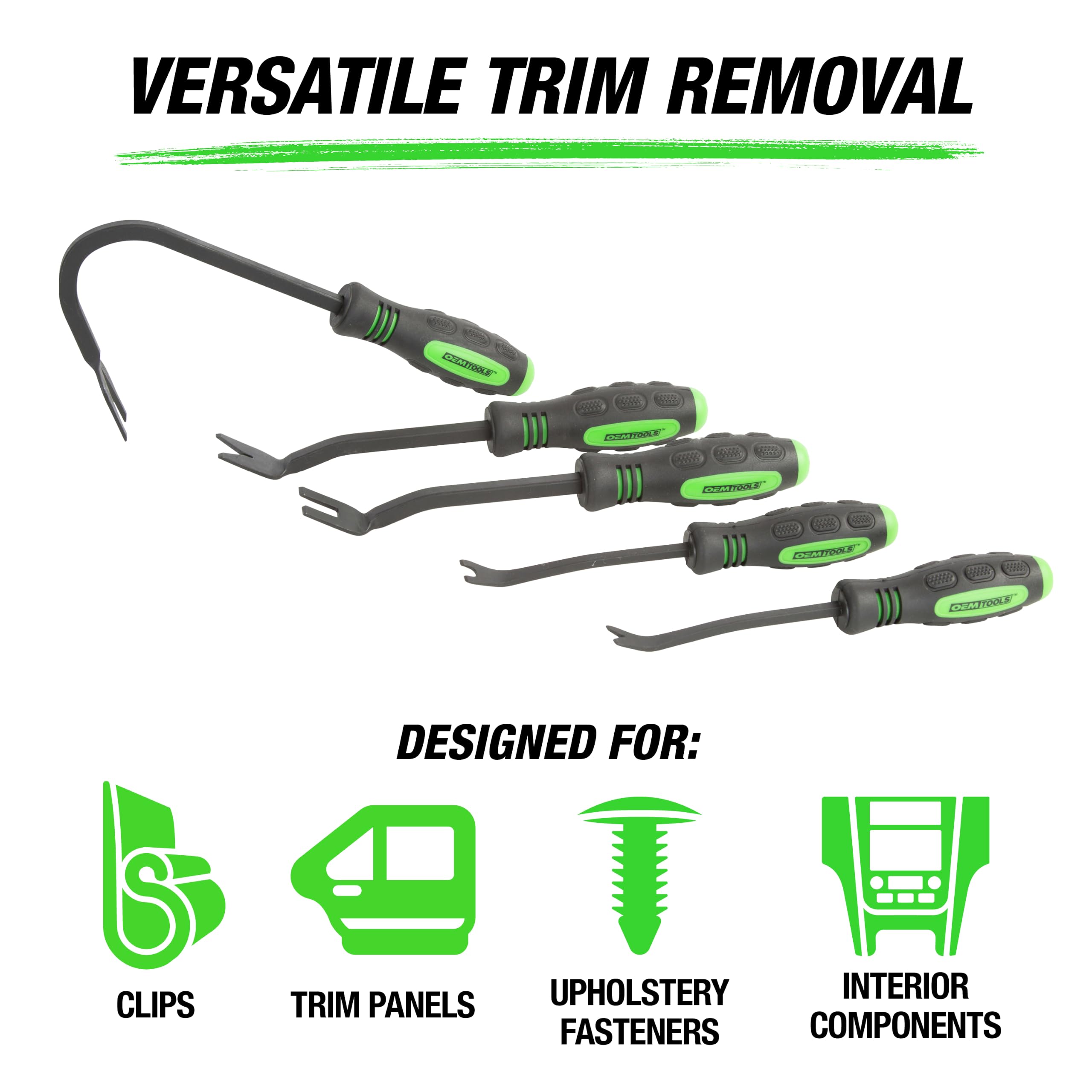 OEMTOOLS 25301 Lot de 6 kits de démontage pour panneaux de porte et garnitures Vert et noir