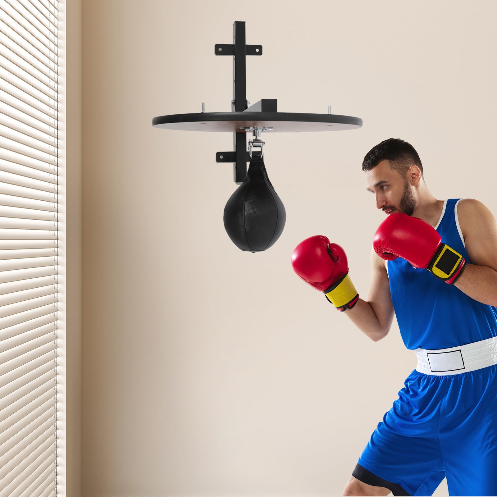 Plataforma de bolsa de velocidad de color de log, kit de plataforma de bolsa de velocidad, equipo de entrenamiento de boxeo resistente con pelota de perforación, para el hogar, gimnasios, empresas
