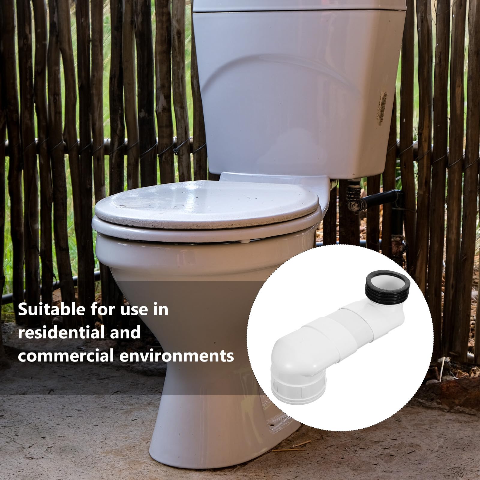 Rialzo Wc Spostatore Scarico in Pvc Resistente All'usura Installazione Facile, Adatto per Uso Commerciale e Residenziale, Massimo Spostamento 10cm