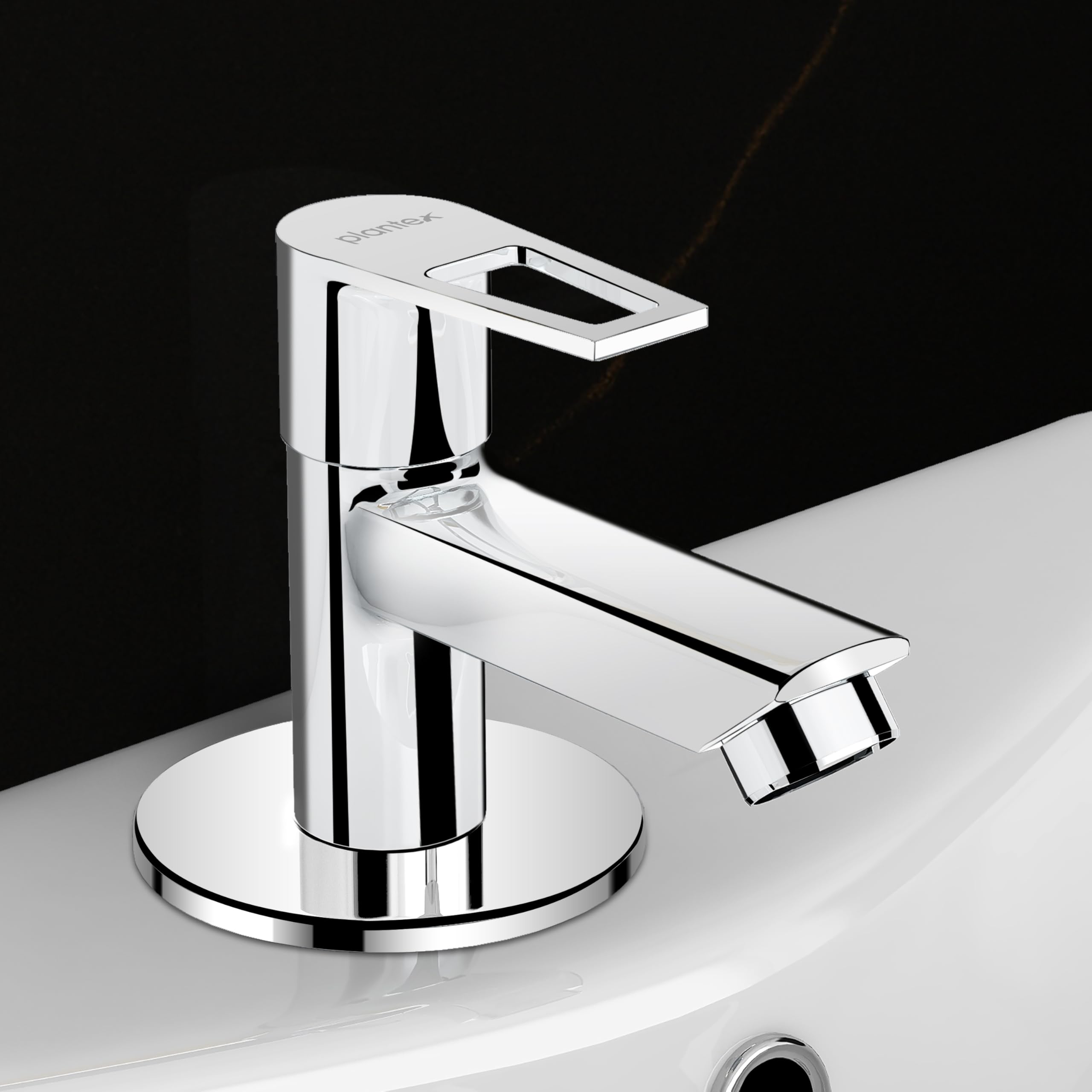 Plantex Pillar Cock Water Tap/Pure Brass Pillar Cock for Wash Basin with Teflon Tape/Single Lever Tabletop Basin Tap - (Chrome)-image-23