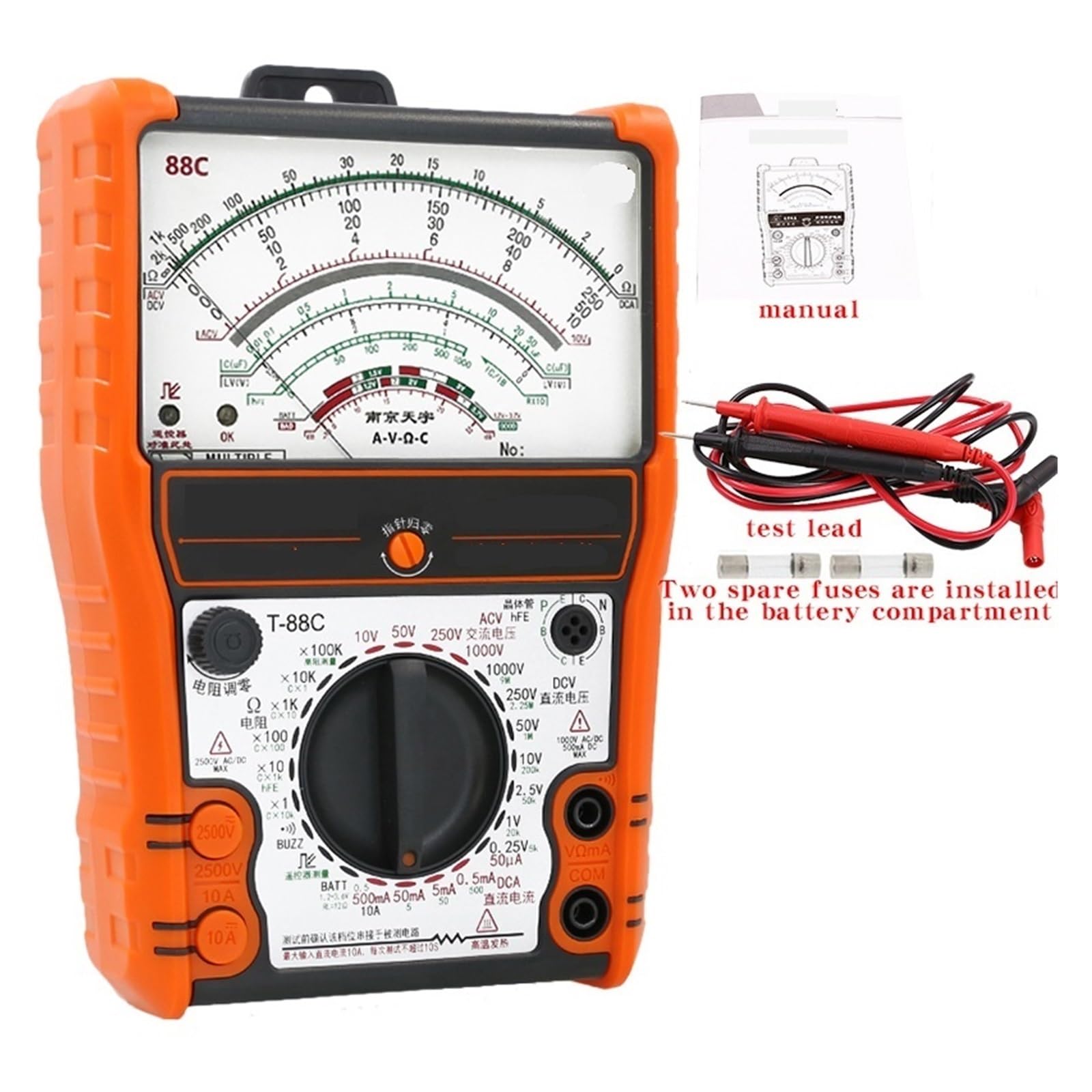 Multimetro digitale, Multimetro analogico 88C, misuratore con puntatore meccanico ad alta precisione anti-ustione