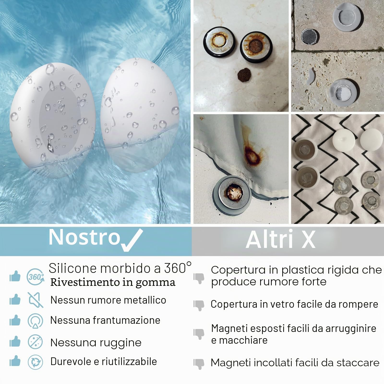 Pesi per tenda da doccia, magneti per tenda da doccia in silicone, resistenti e non arrugginiscono, impediscono alla tenda della doccia di soffiare per tende da finestra, pesi per tovaglia