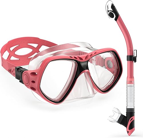 Miniatura 1 de Dry Snorkel Set,Snorkel Mask with HD Anti-Fog Coating Tempered Glass,Scuba Diving Mask,Professional Snorkeling Gear for Adults