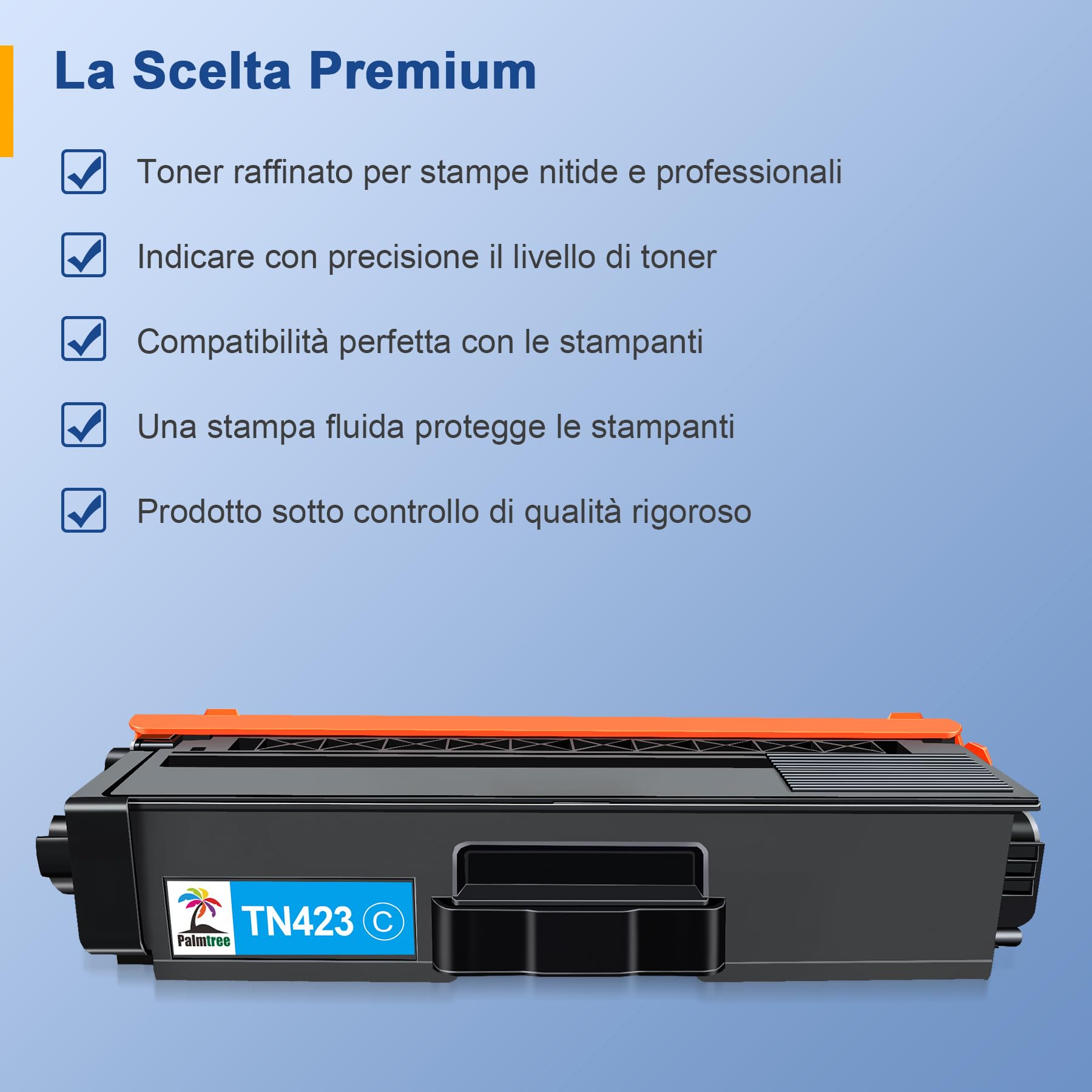 Palmtree TN423 Toner Compatibile con Brother TN-423 TN-423BK TN-421 con Brother MFC-L8690CDW Toner MFC-L8900CDW HL-L8260CDW HL-L8360CDW DCP-L8410CDW DCP-L8410CDN (Nero Ciano Giallo Magenta