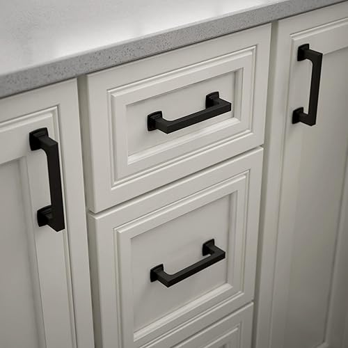 Miniatura 9 de Franklin Brass Parow - Manija para gabinete, negro mate, mango de cajón de 8-1316 pulgadas, paquete de 1, P41774K-FB-C