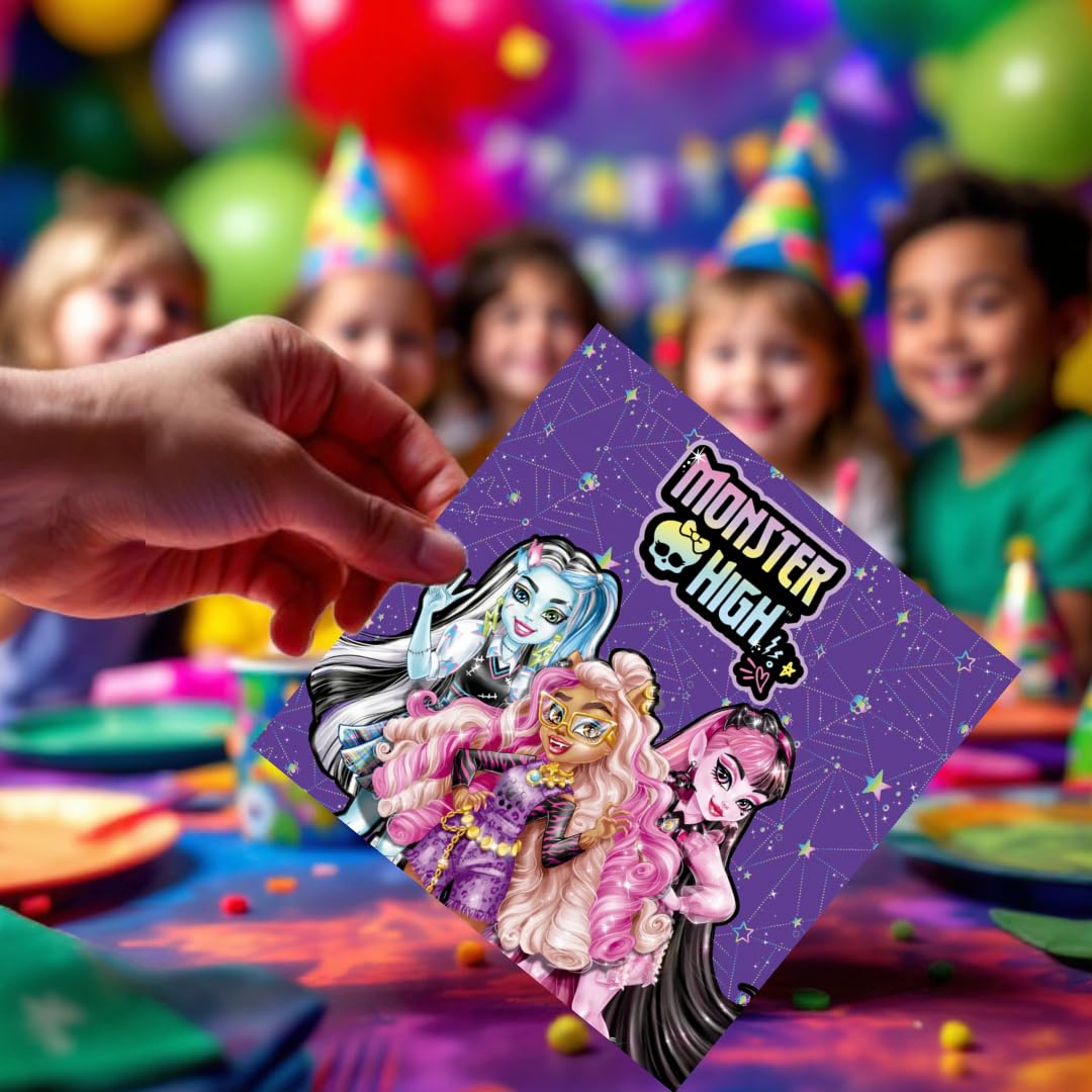 Image secondaire de Lot de 20 serviettes en papier multicolores pour anniversaires d'enfants