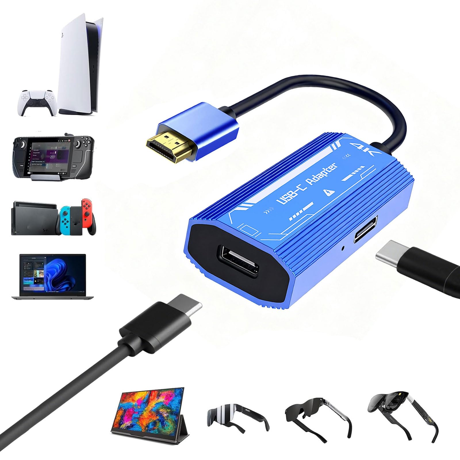 Amazon.com: Littlefixer Plug & Play HDMI to USB C Adapter(4K@60Hz
