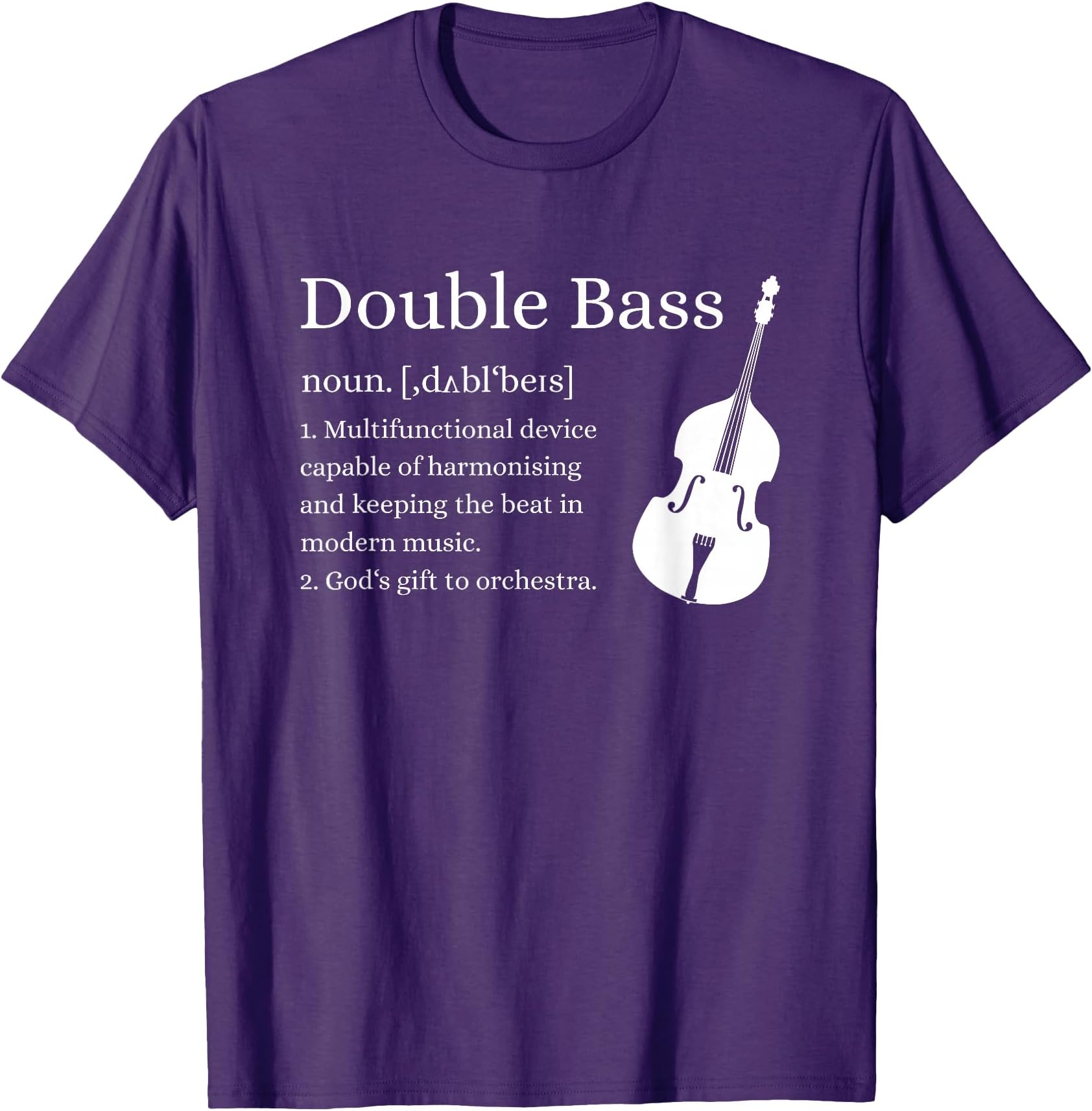 Double Bass Definition Upright Bass Instrument Contrabass T-Shirt