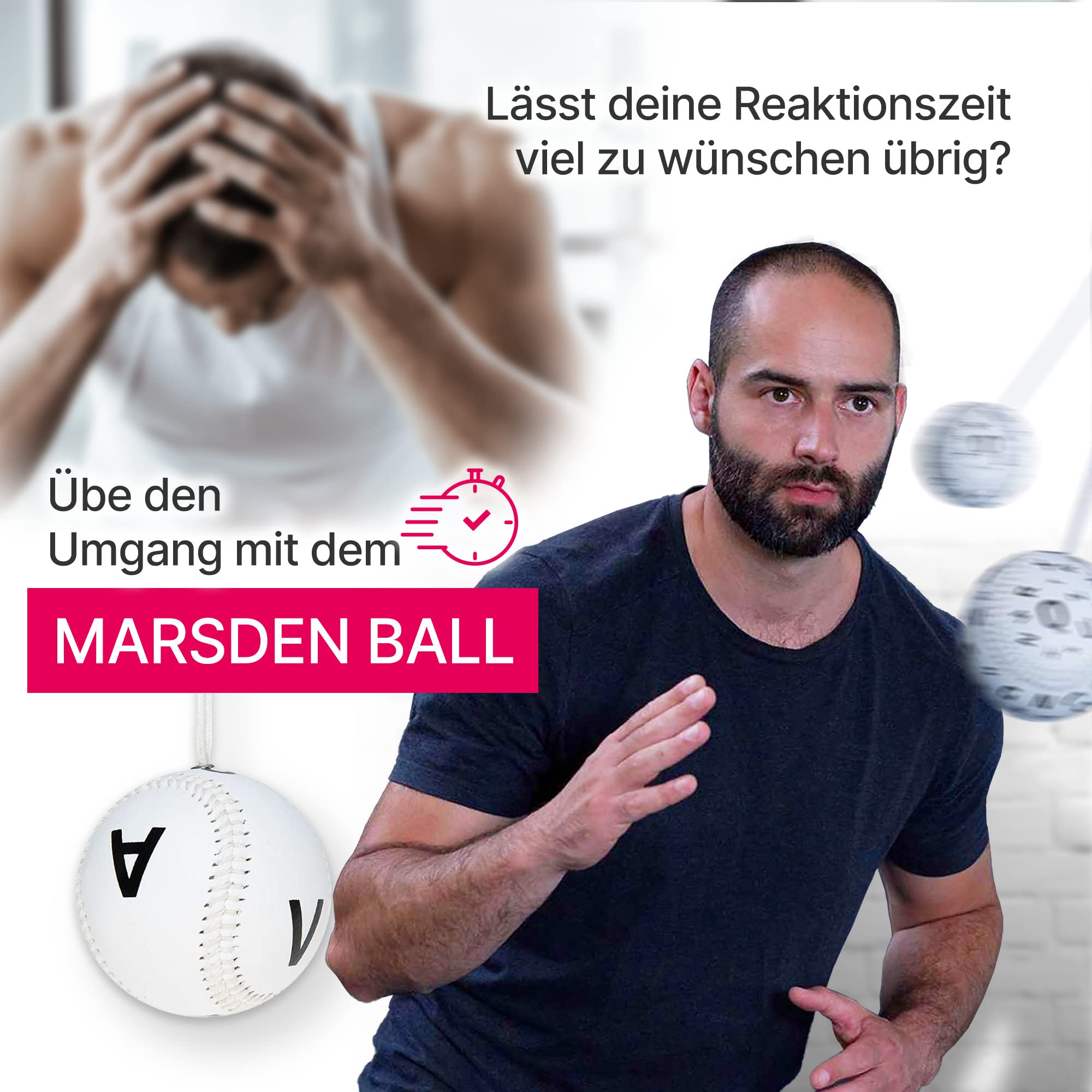 Kit de démarrage - Entraînement neuroathlétique pour une meilleure vision, réflexes et concentration - Avec panneaux visuels, string brun, lunettes et balle Marsden - Idéal pour le sport