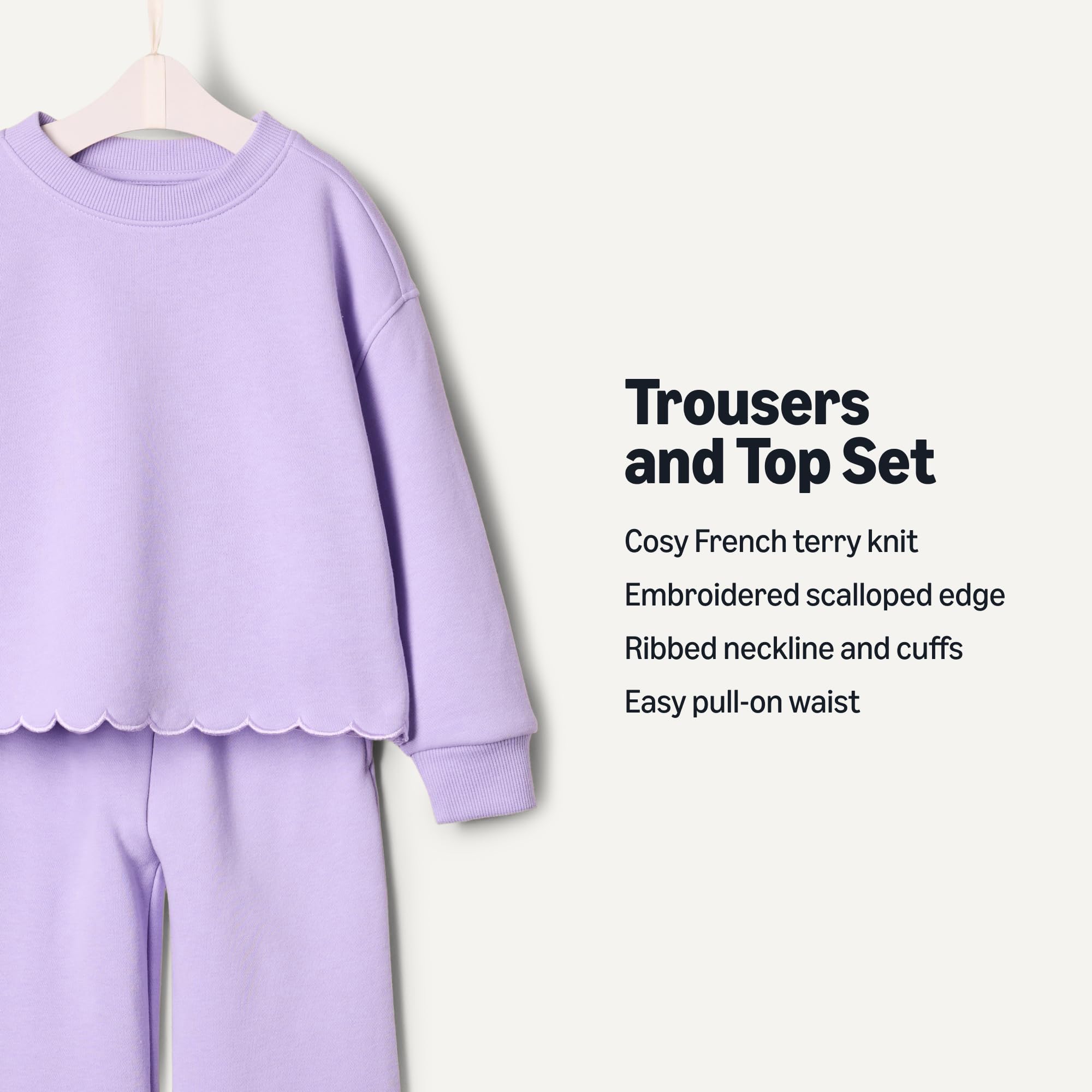 Amazon Essentials x Sofia Grainge Toddlers and Baby Girls' French Terry Trouser and Top Set — view 2