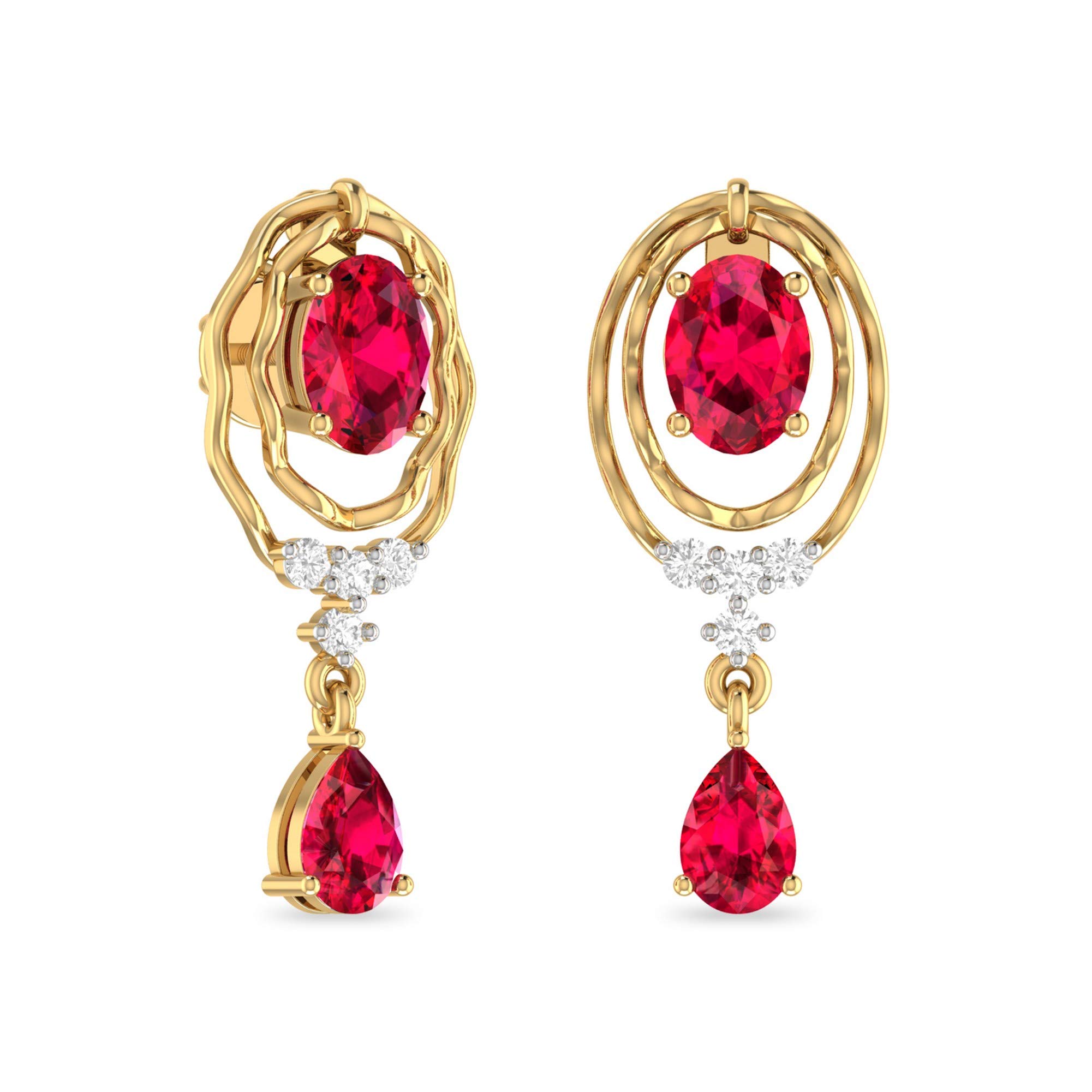 pc jeweller Yellow Gold and Diamond Stud Earrings for Women-picture-15