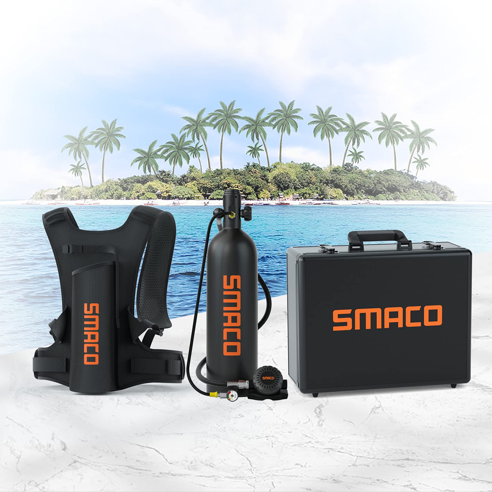 Buy Mini Scuba tank 1.9L Capacity Diving Oxygen Cylinder Support 2530