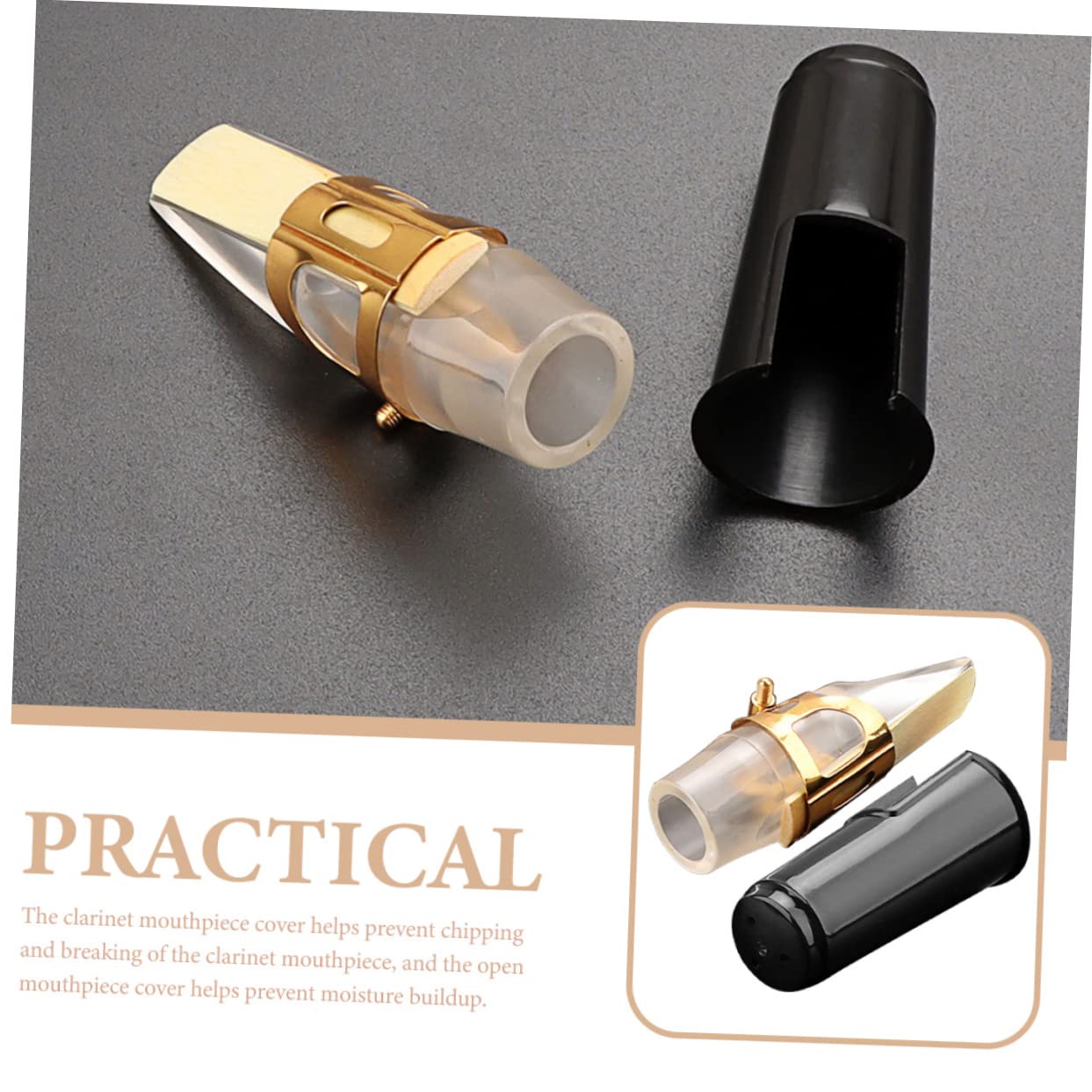 BESPORTBLE Alto Saxophone Mouthpiece Kit with Metal and Cap Durable Replacement for Alto Saxophones Easy Installation Professional Use Simple and Elegant Design