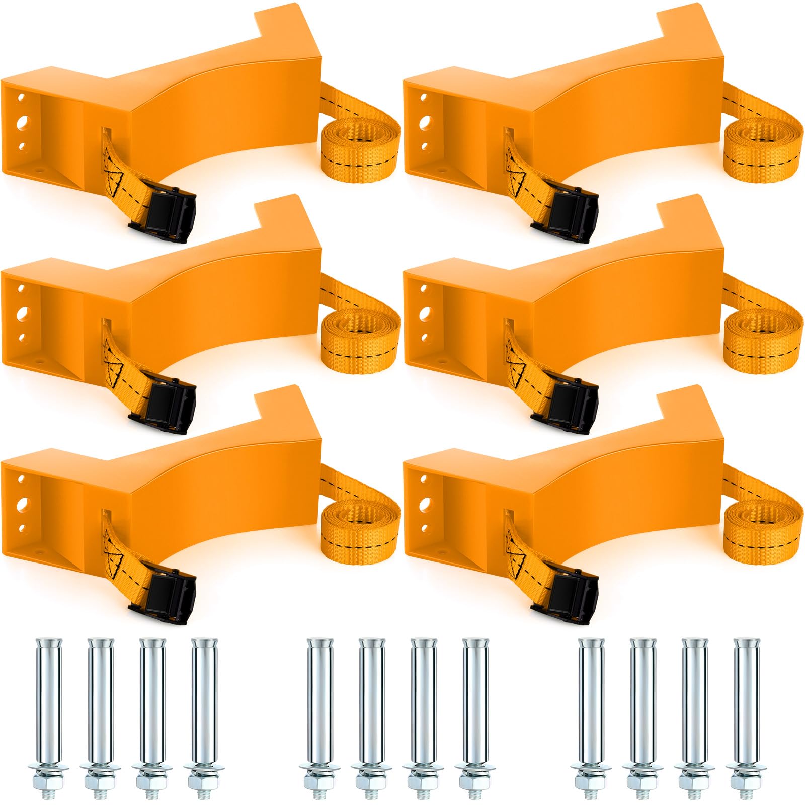 TrelaCo 6 Pcs Propane Tank Holder Gas Cylinder Wall Mounted Bracket Nitrogen Tank Holder with Screws and Safety Chain Supported 41 Inch for 4"-12"