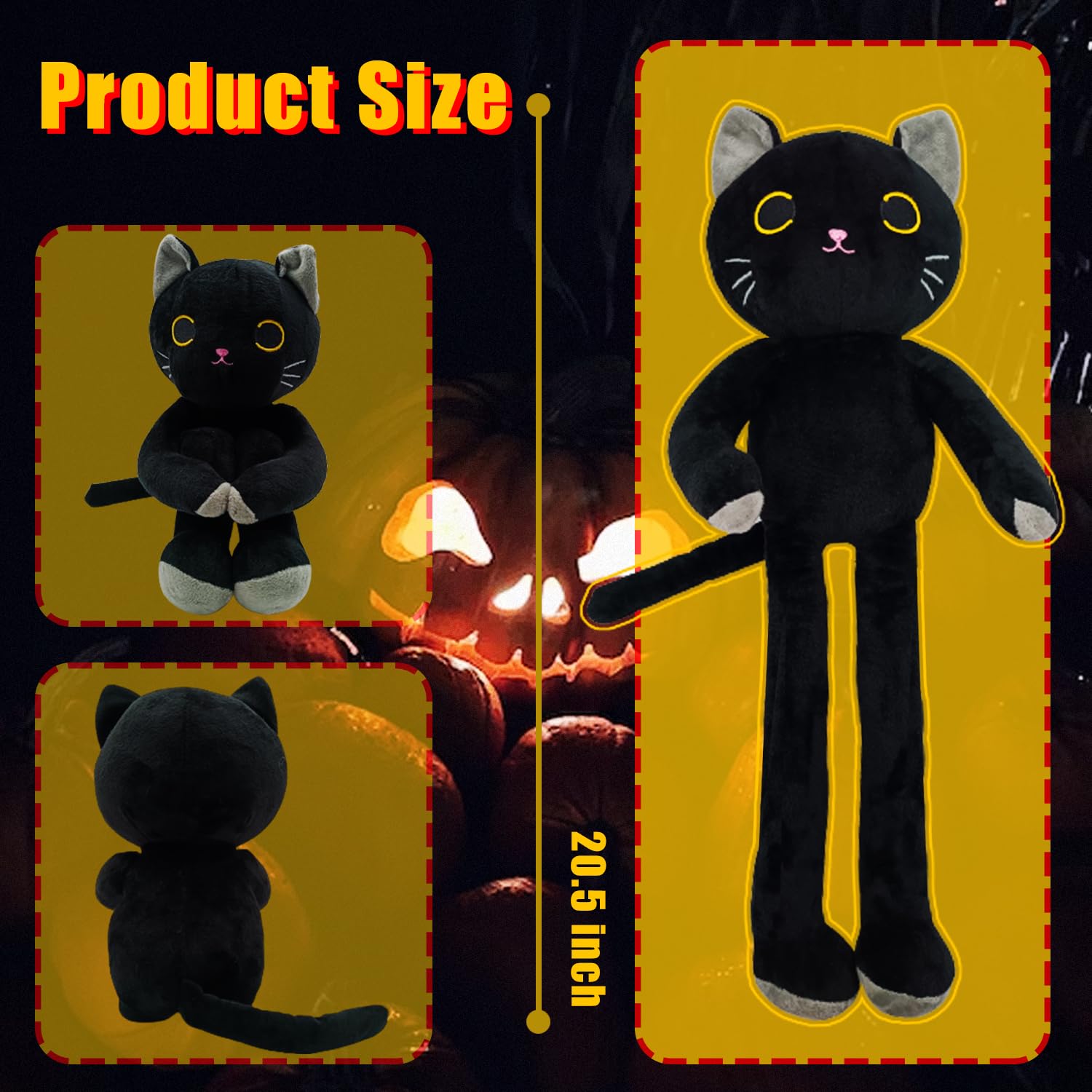Amazon.com: Black Cat Plush Toy 20.5'', Soft and Cute