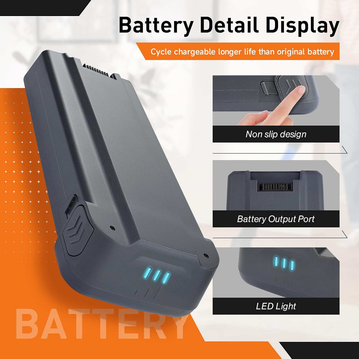 Replacement Battery for Bissell Powerclean 4141 4143, Fit Power Clean FurGuard 280W & Furfinder 200W Stick Vacuum 4026 4031 4039 4051 4052 4091 4137 4172 4173 4194 4205 4342,25.2V 3600mAh